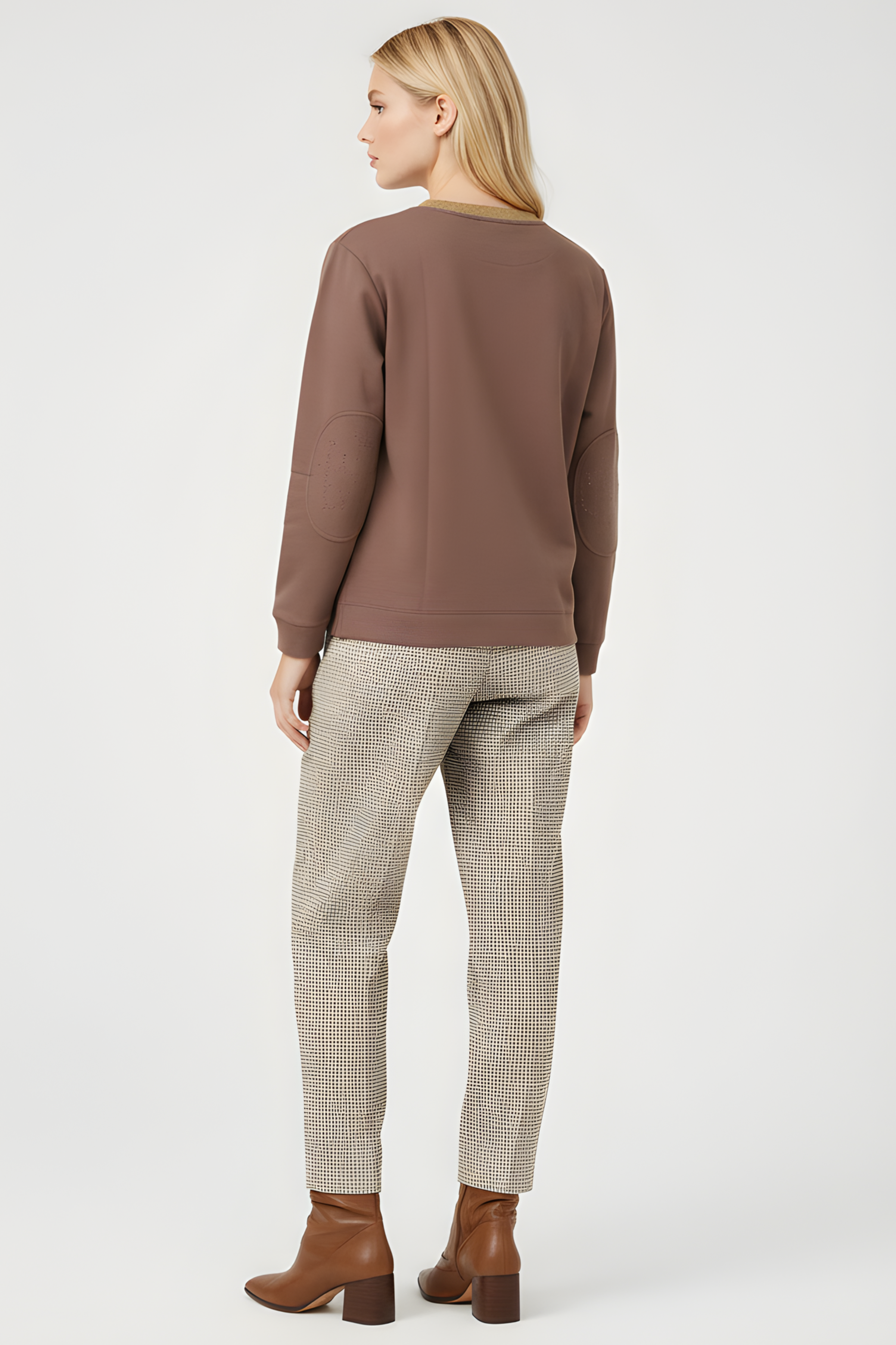 Sudadera marrón con bolsillos strass y cuello lourex Lolitas&L