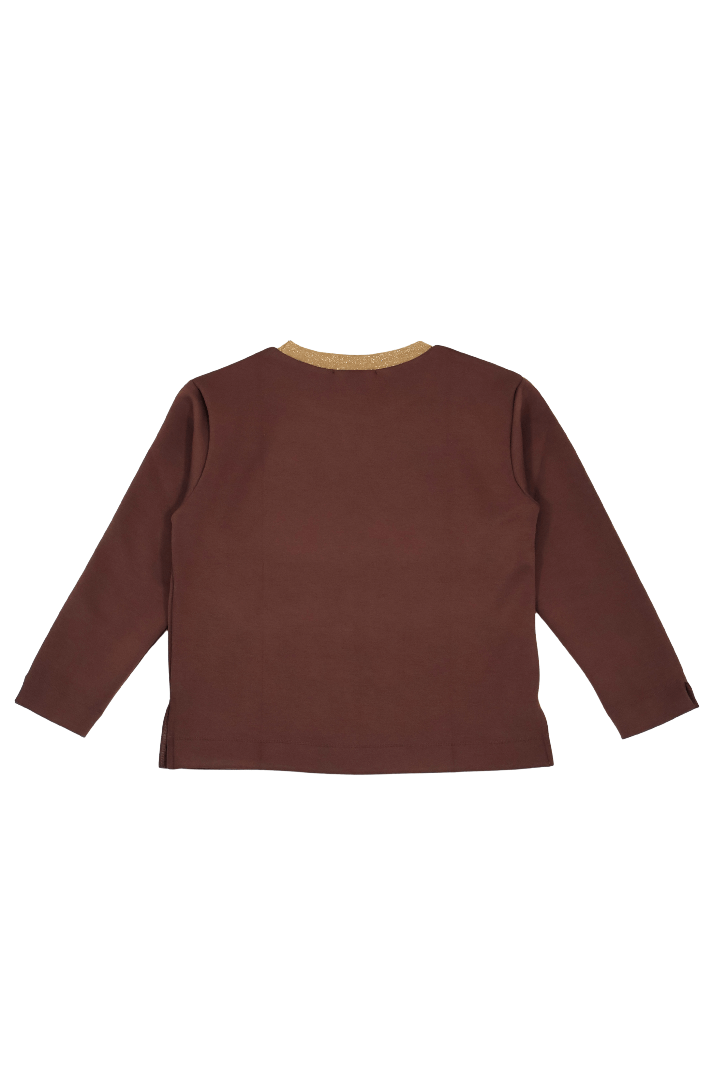 Sudadera marron bordado bolsito antelina manga larga Lolitas&L - lolitasyl.com