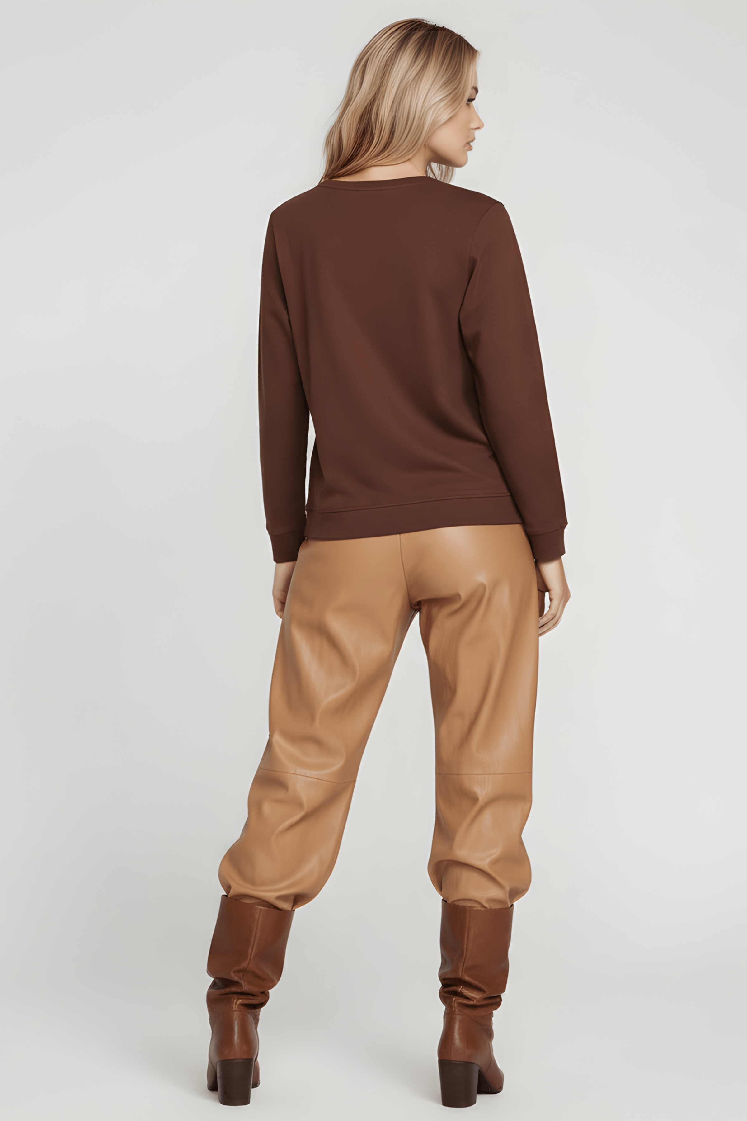 Sudadera marron bordado bolsito antelina manga larga Lolitas&L - lolitasyl.com