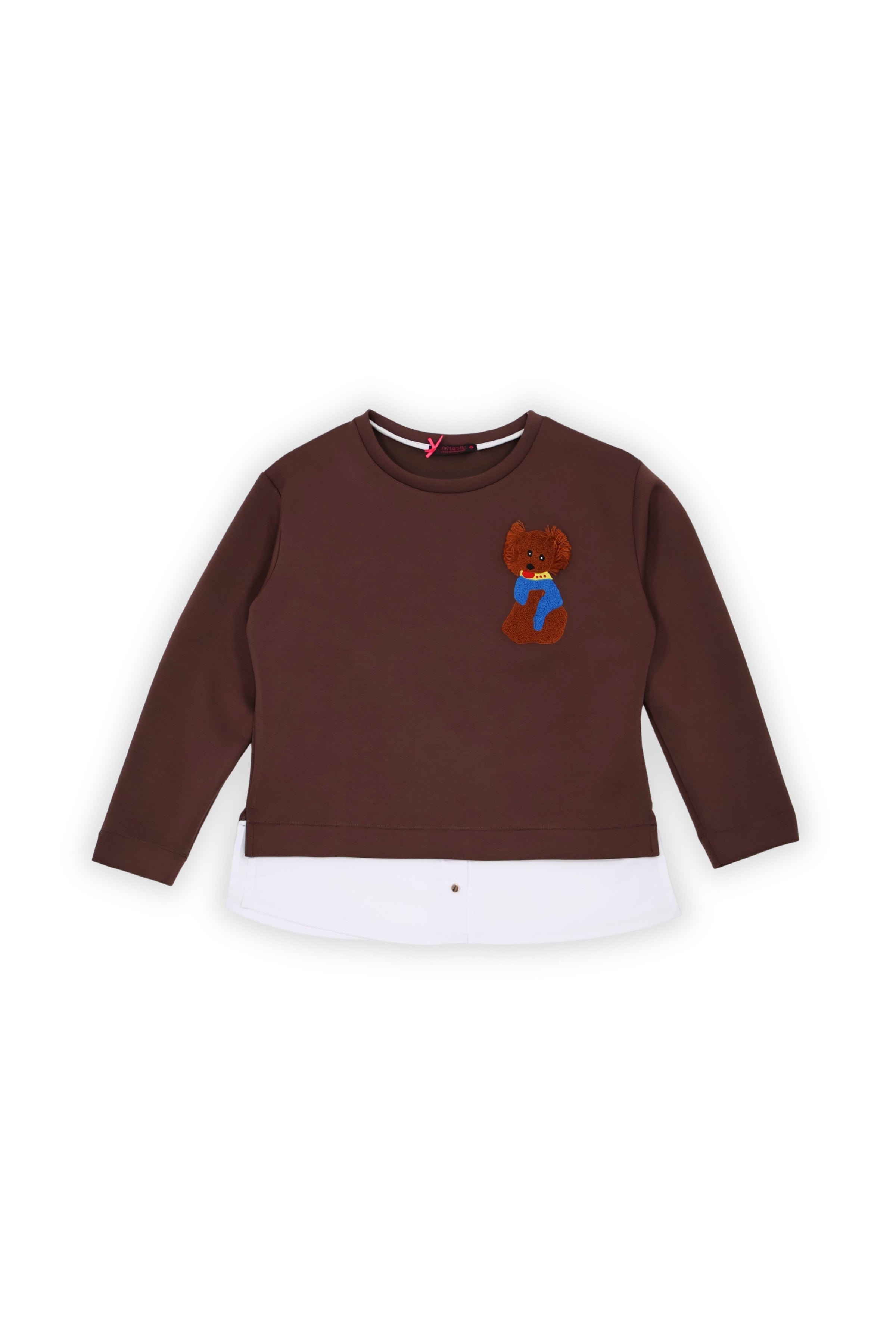 Sudadera marron osito bordado con faldon Lolitas&L - lolitasyl.com