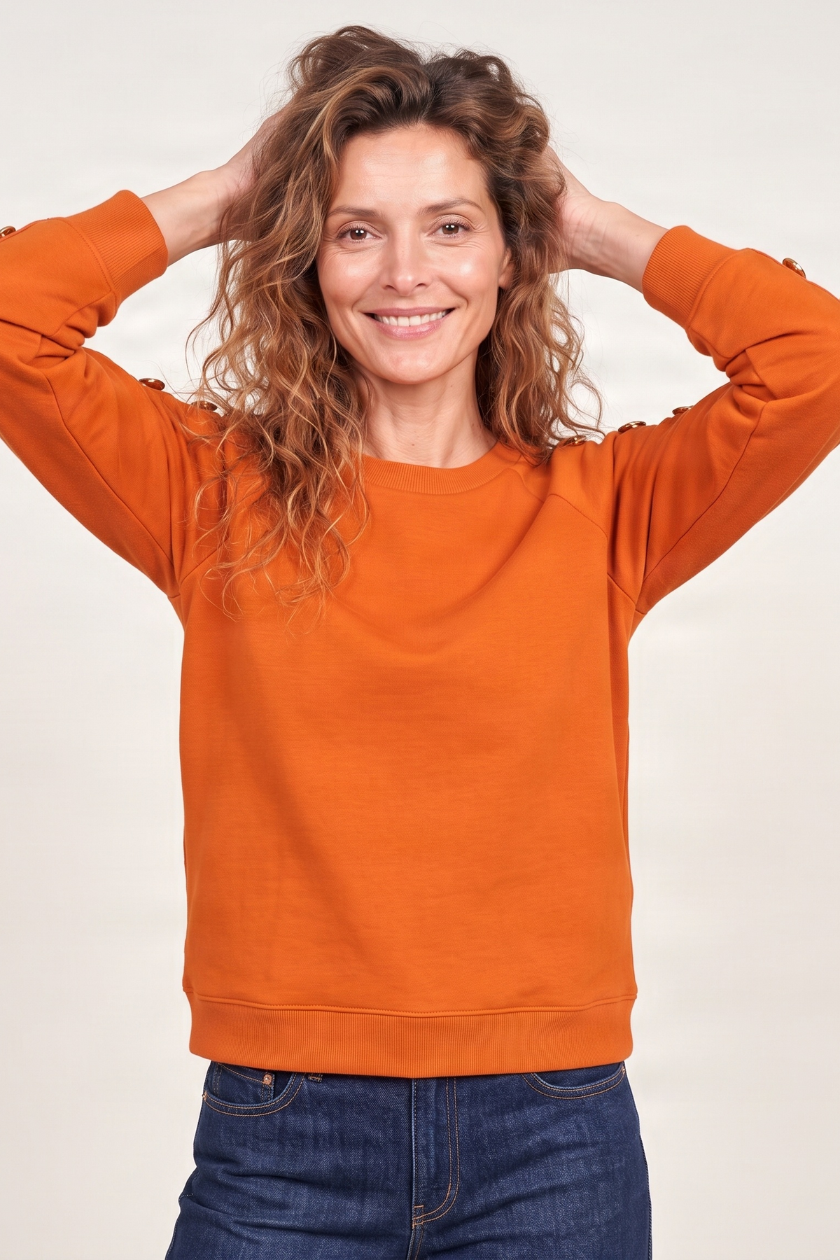 Sudadera naranja raglan detalle aro dorado Lolitas&L