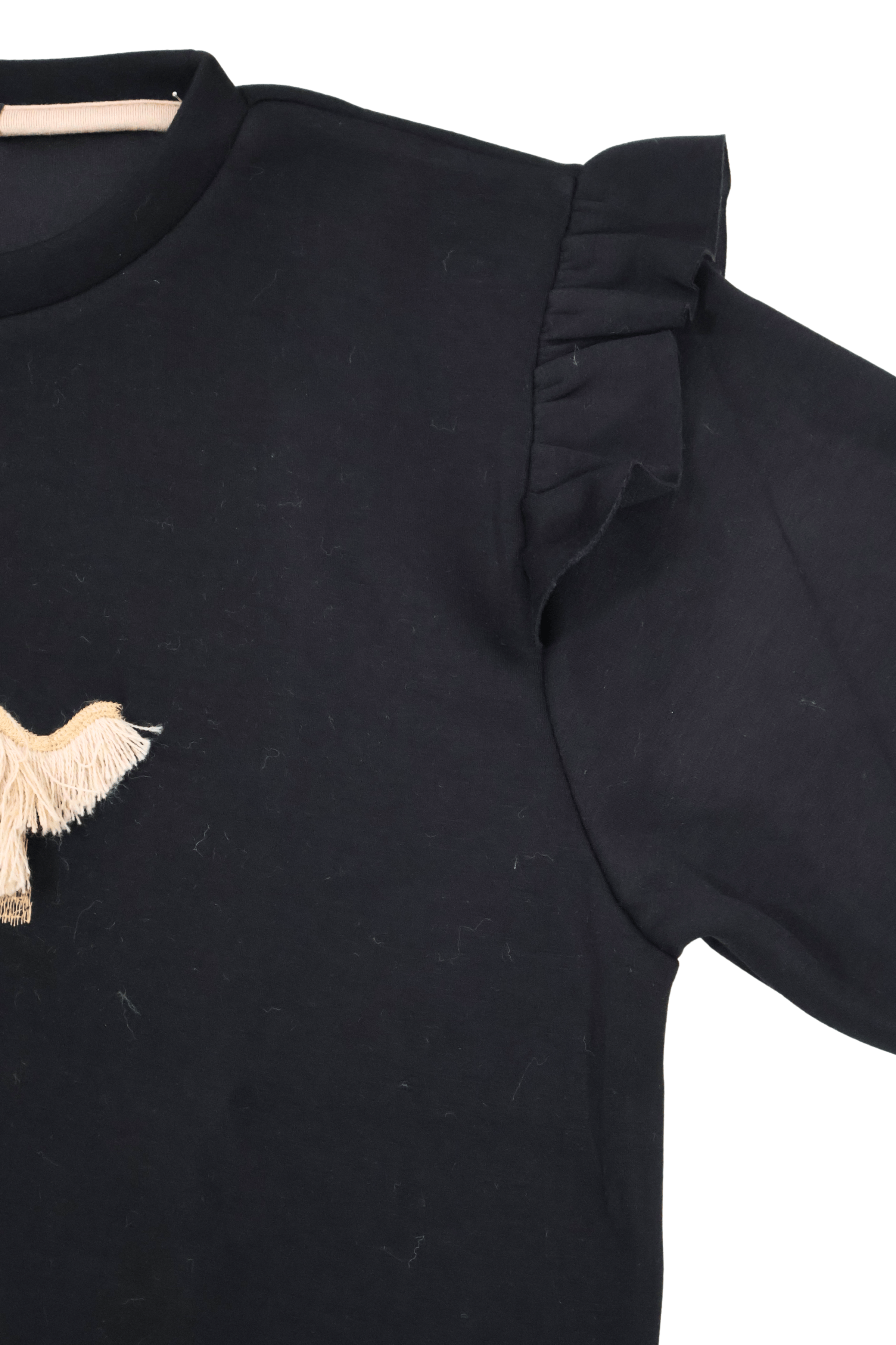 Sudadera negra perrito bordado con volantes Lolitas&L - lolitasyl.com