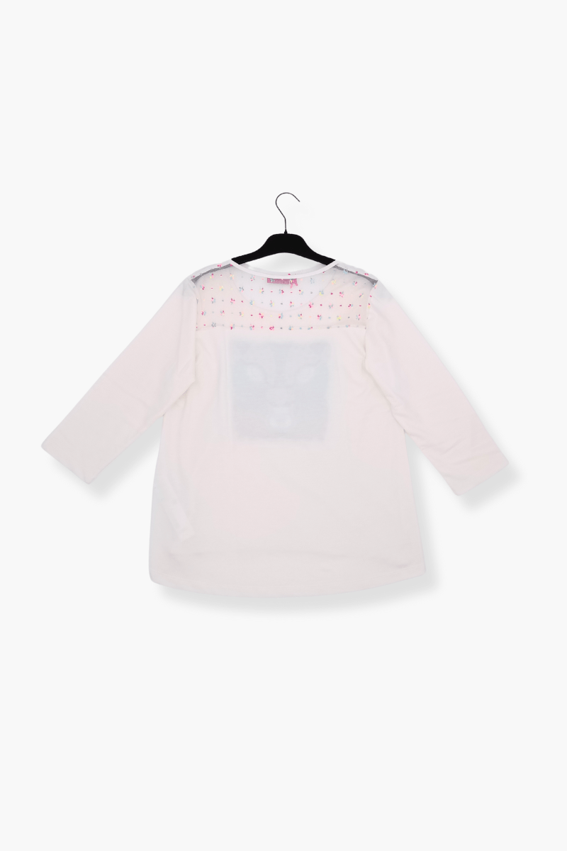 Sudadera Preloved blanca bordado leon manga larga Lolitas&L - lolitasyl.com