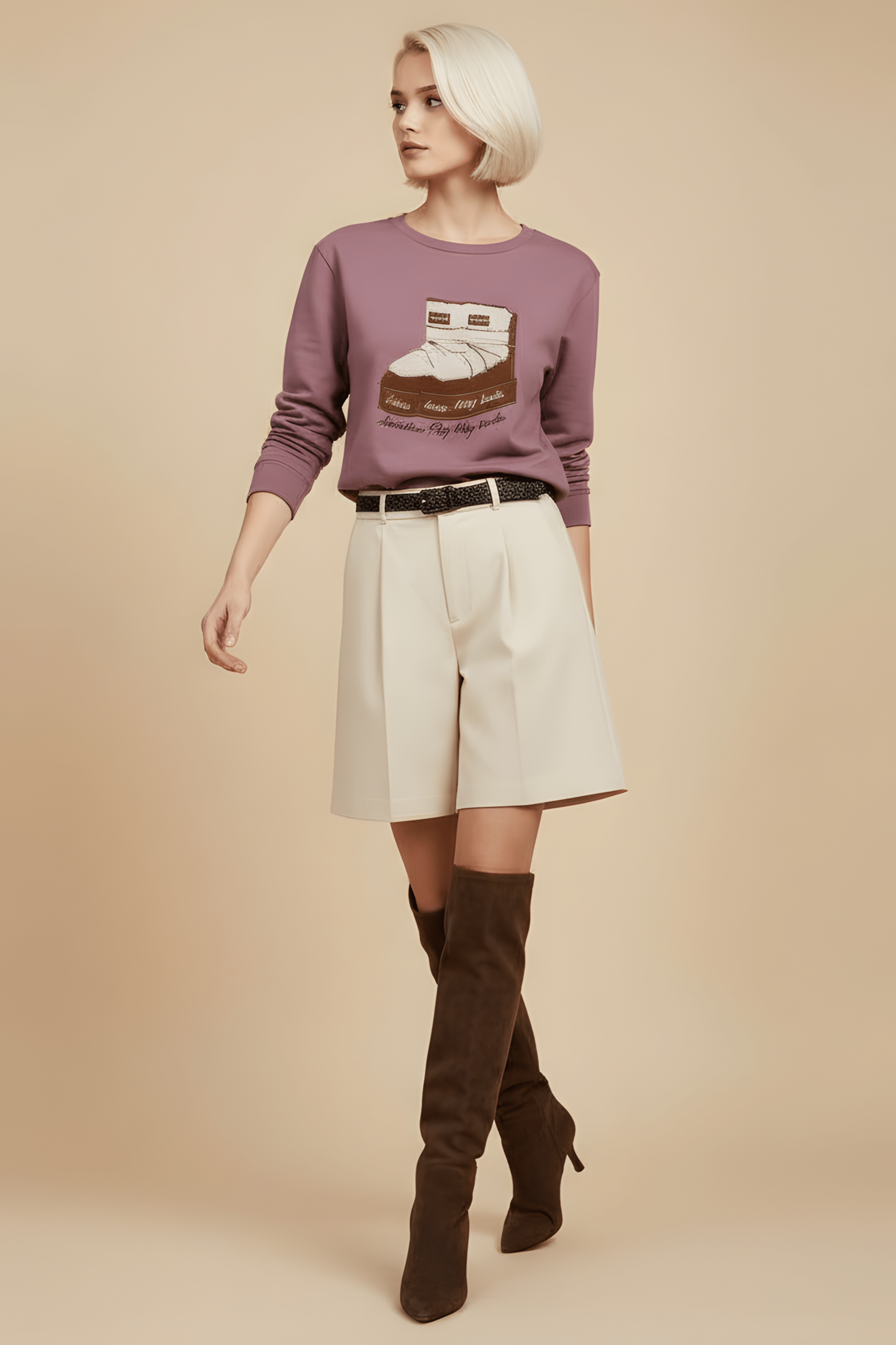 Sudadera rosa bordado botas de nieve Lolitas&L - lolitasyl.com