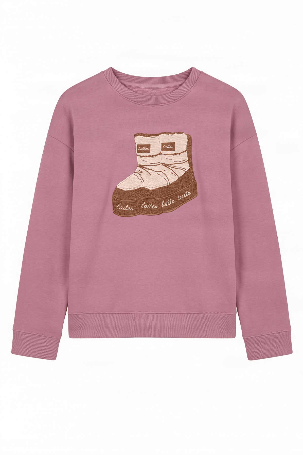 Sudadera rosa bordado botas de nieve Lolitas&L - lolitasyl.com