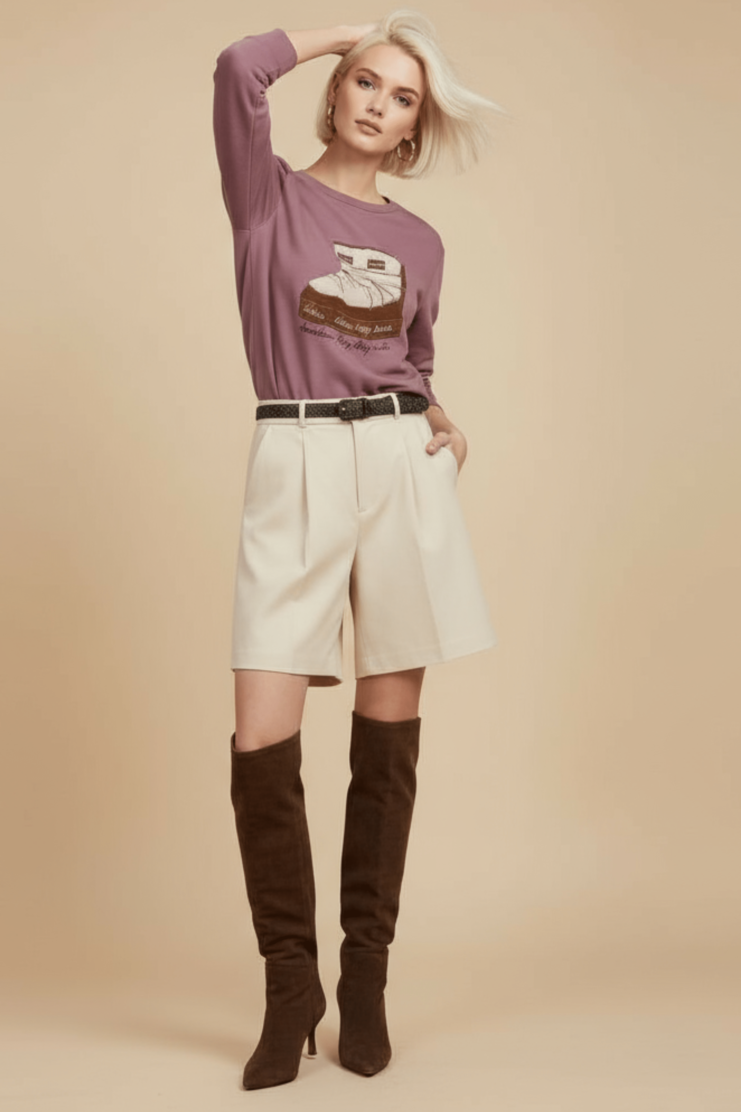 Sudadera rosa bordado botas de nieve Lolitas&L - lolitasyl.com