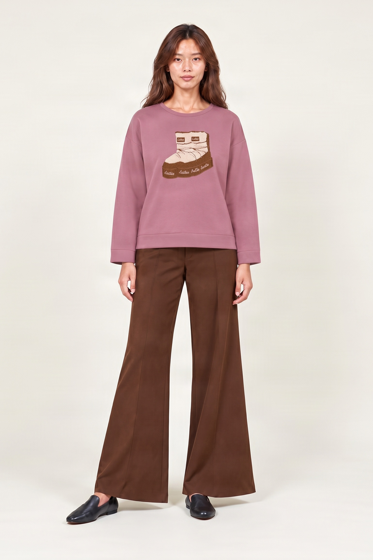 Sudadera rosa bordado botas de nieve Lolitas&L