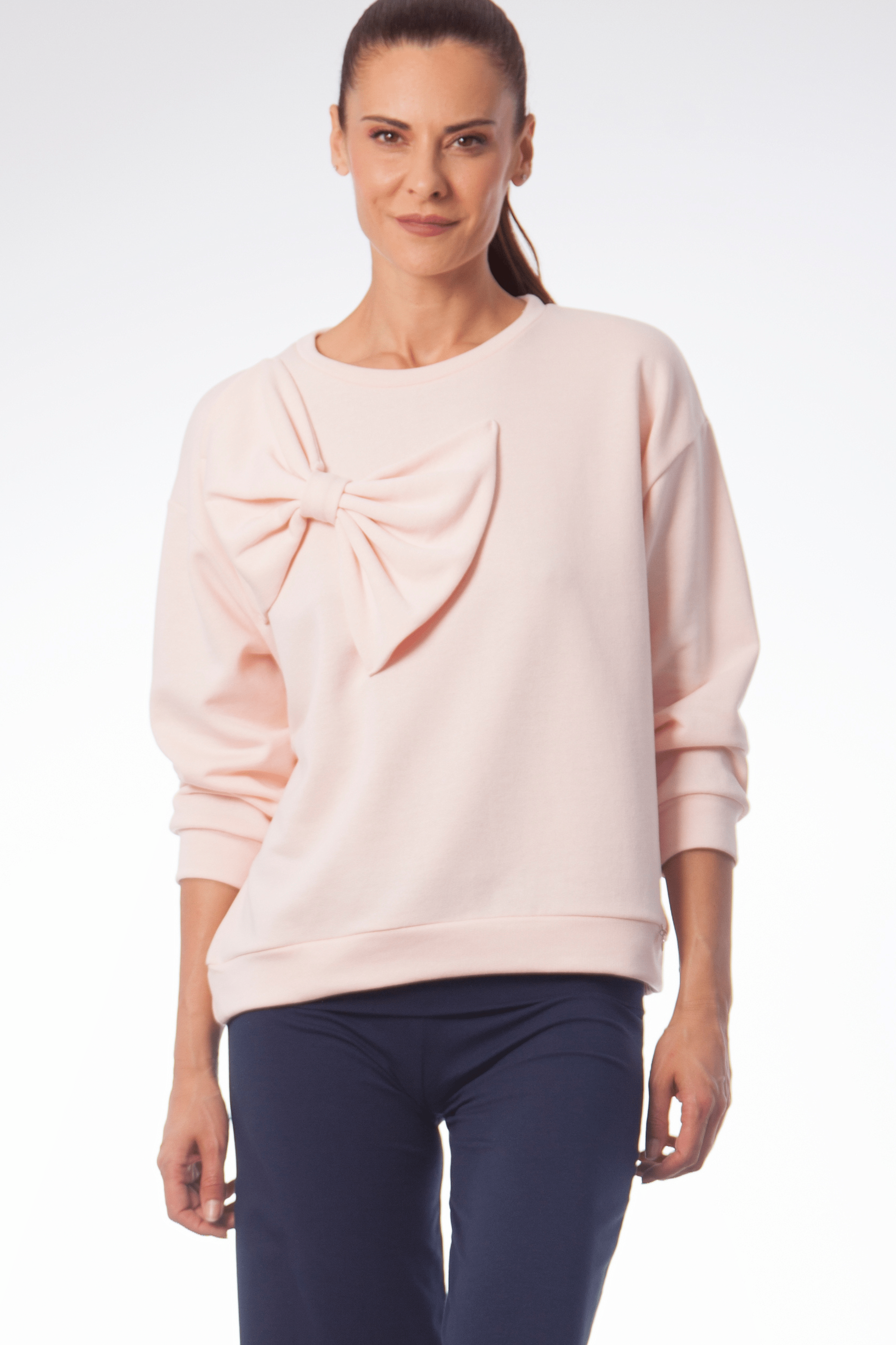 Sudadera rosa maxi lazo en el pecho Lolitas&L - lolitasyl.com