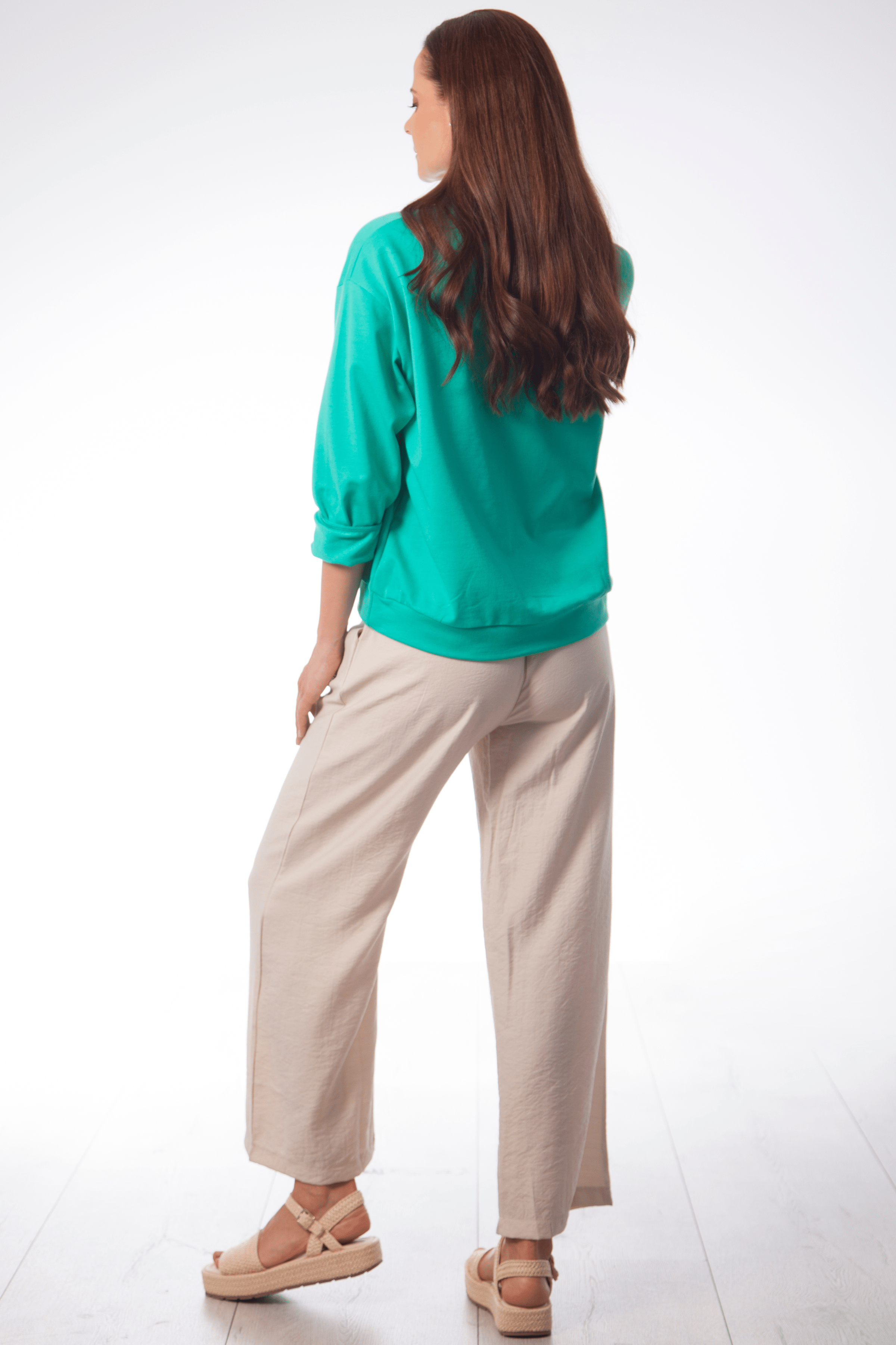 Sudadera turquesa bordado LOVE en grogre Lolitas&L - lolitasyl.com