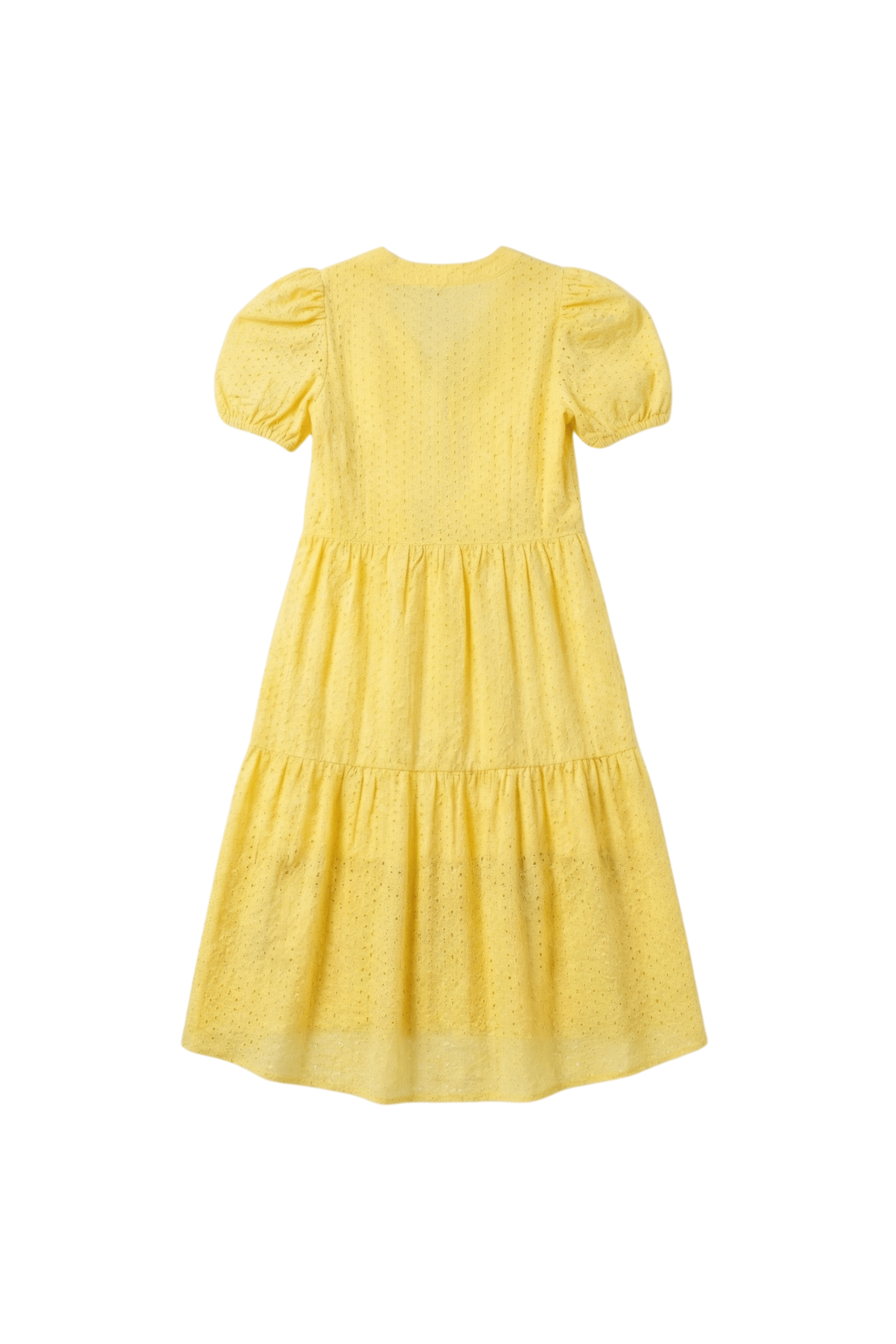 Vestido amarillo bordado ingles manga abullonada Lolitas&L - lolitasyl.com