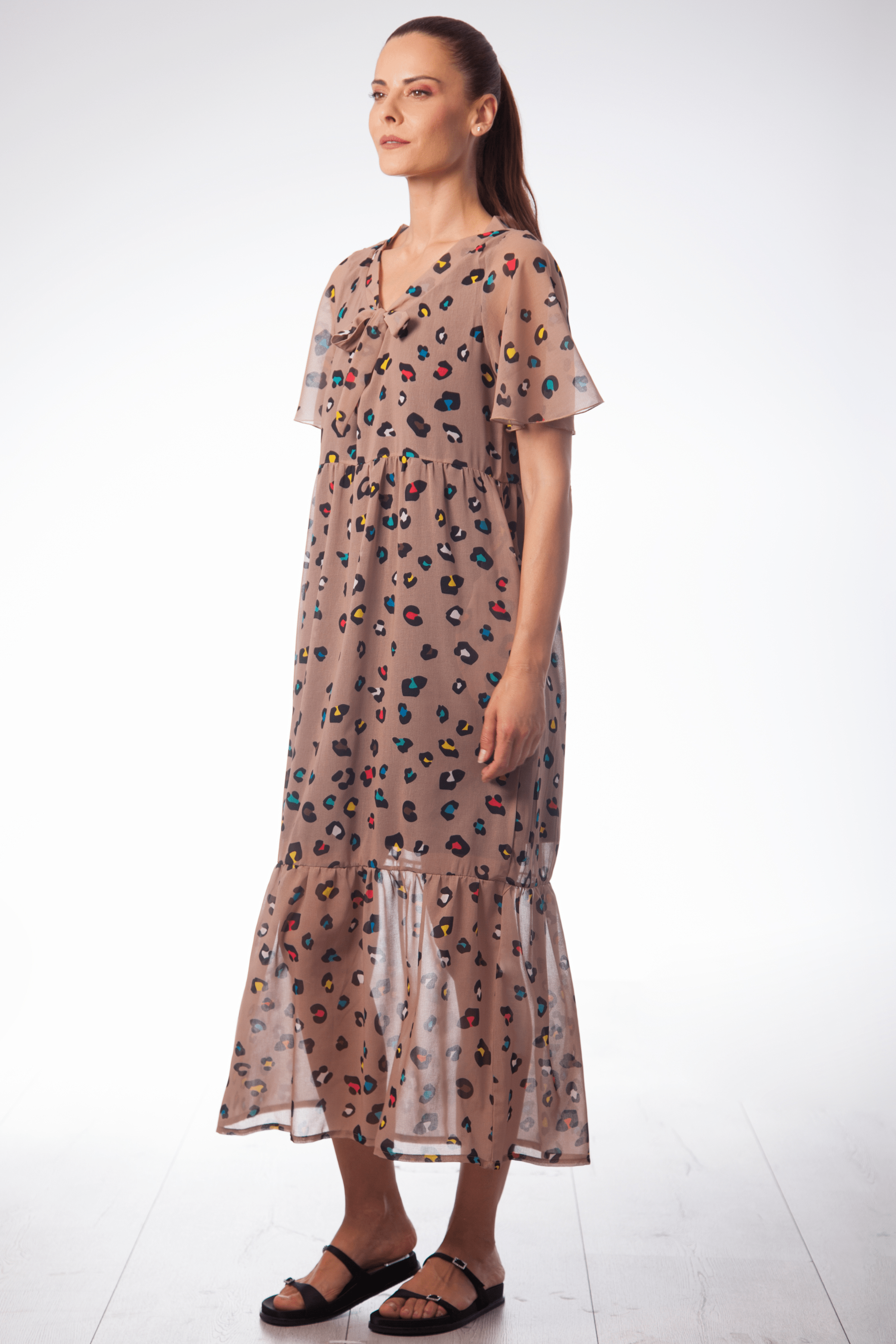 Vestido animal print largo anudado en el escote Lolitas&L - lolitasyl.com