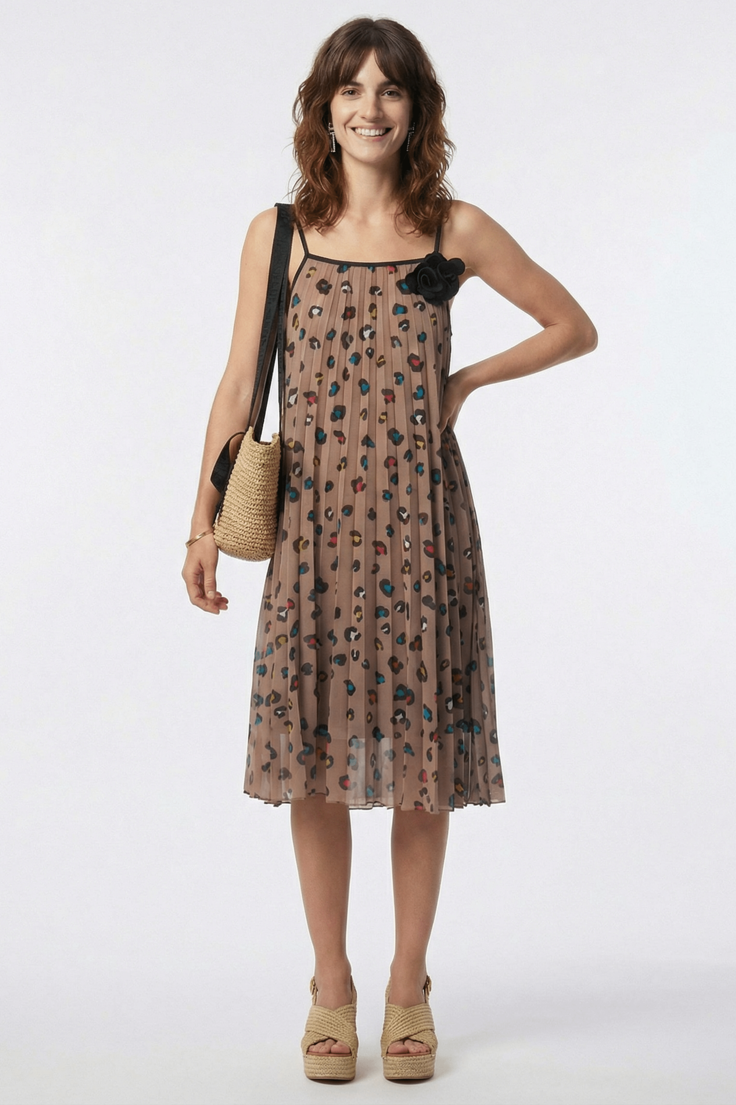 Vestido animal print plisado en tirantes Lolitas&L - lolitasyl.com
