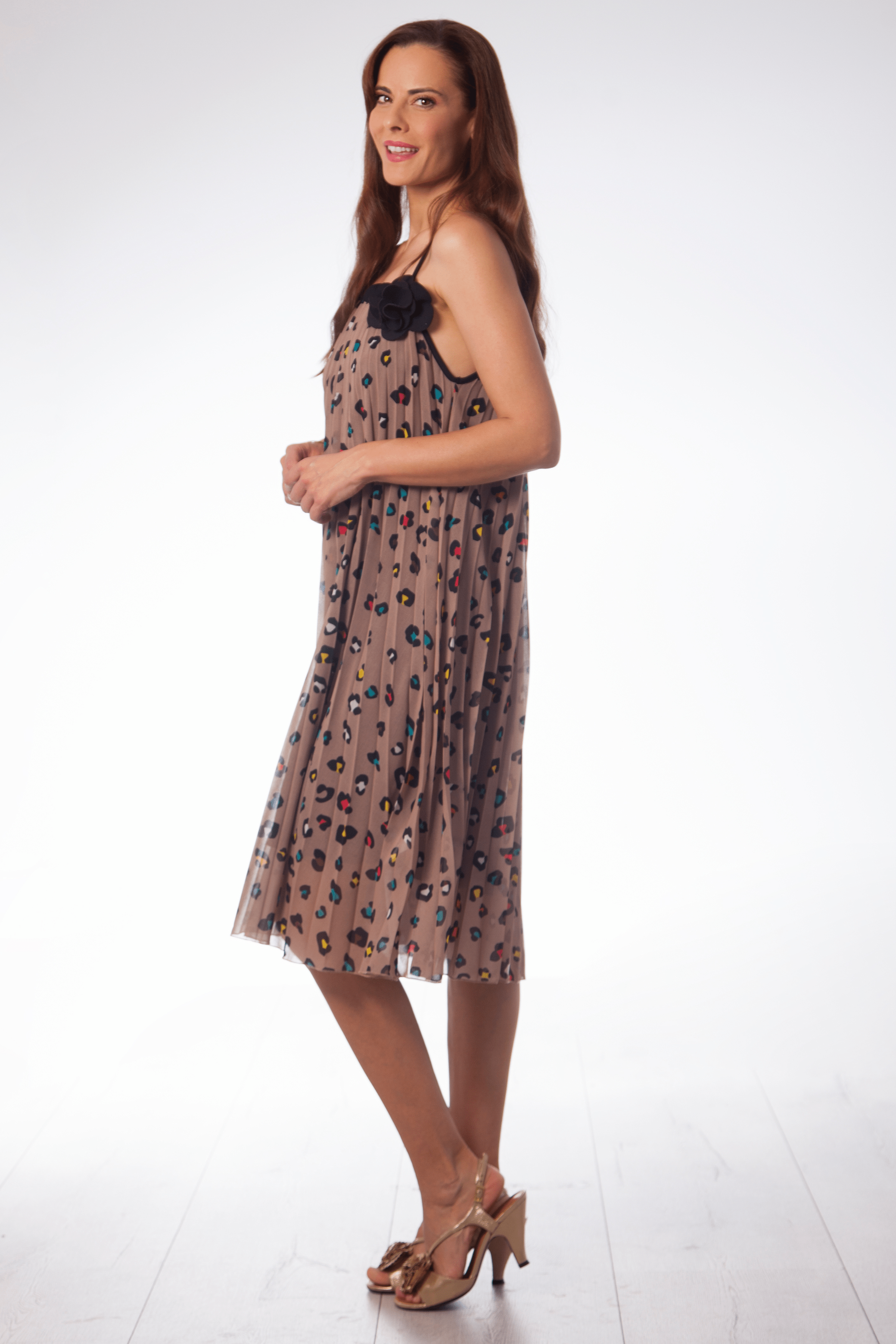 Vestido animal print plisado en tirantes Lolitas&L - lolitasyl.com