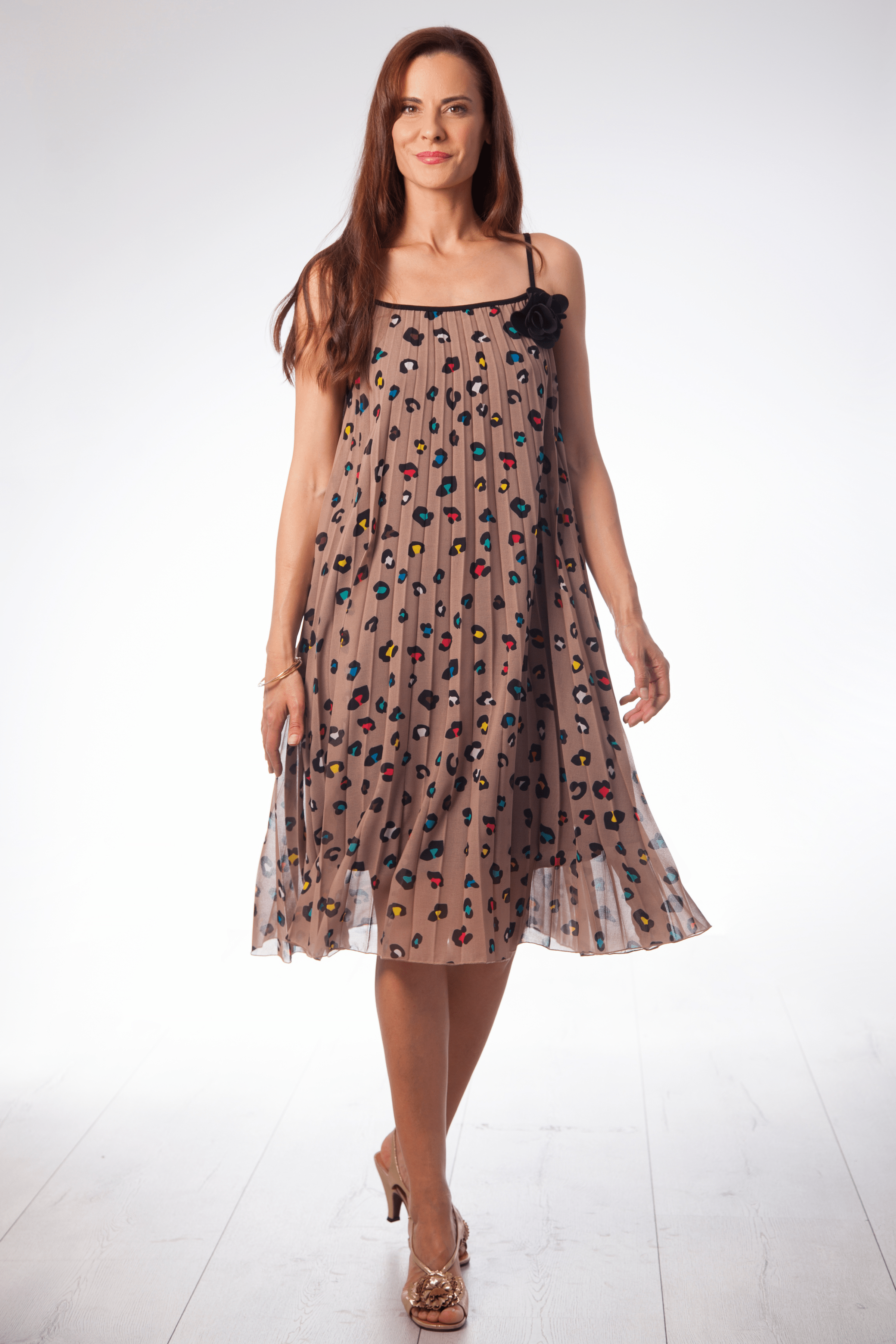 Vestido animal print plisado en tirantes Lolitas&L - lolitasyl.com