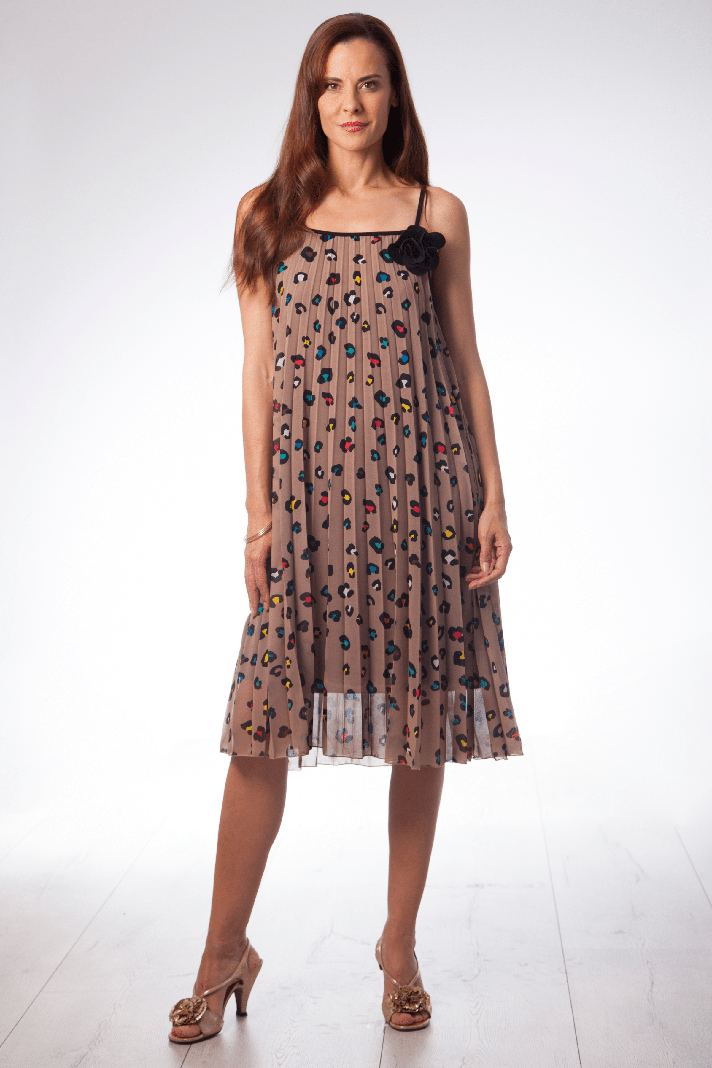 Vestido animal print plisado en tirantes Lolitas&L - lolitasyl.com