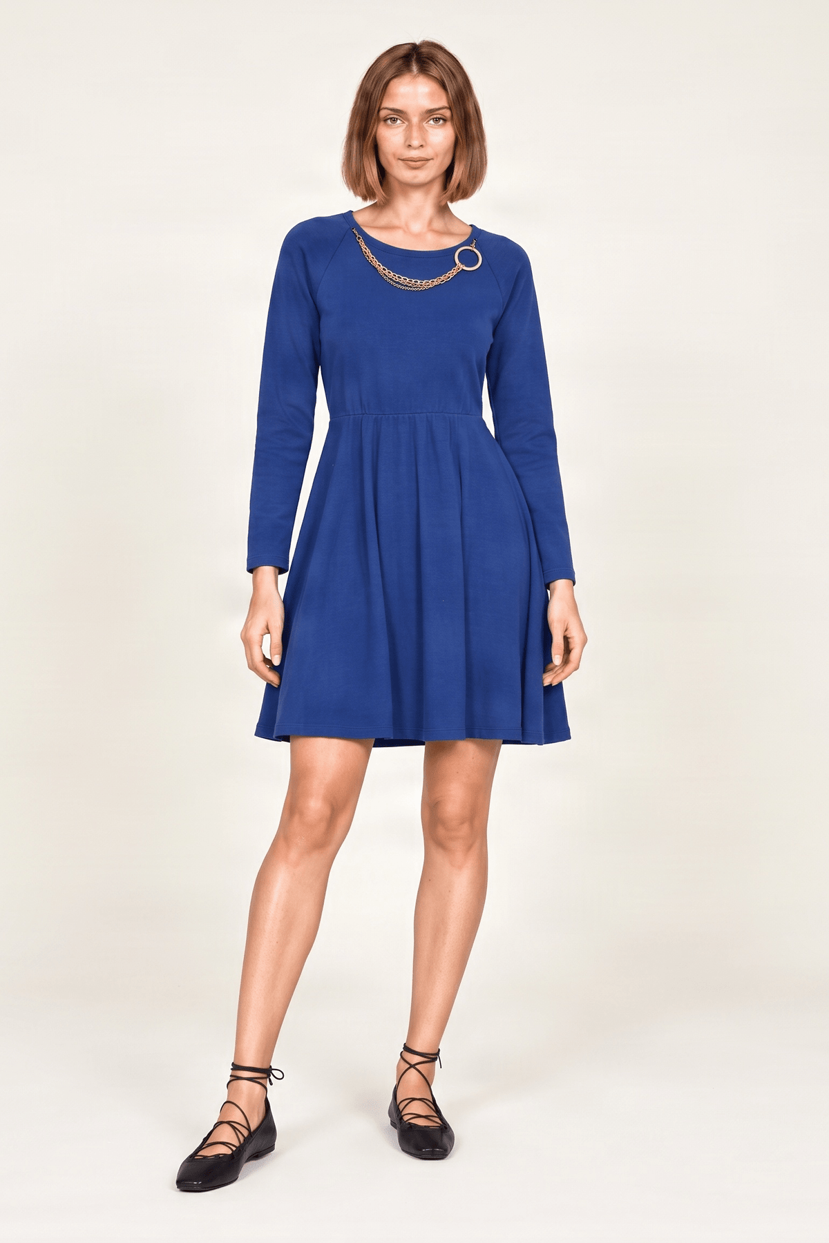 Vestido azul de punto con collar Lolitas&L - lolitasyl.com
