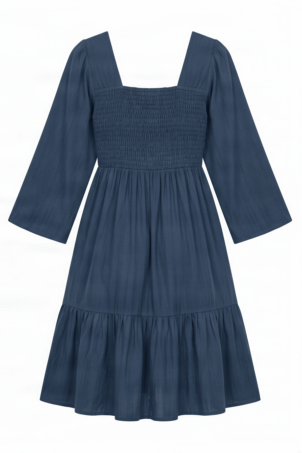 Vestido azul petroleo con nido de abeja en el pecho Lolitas&L - lolitasyl.com