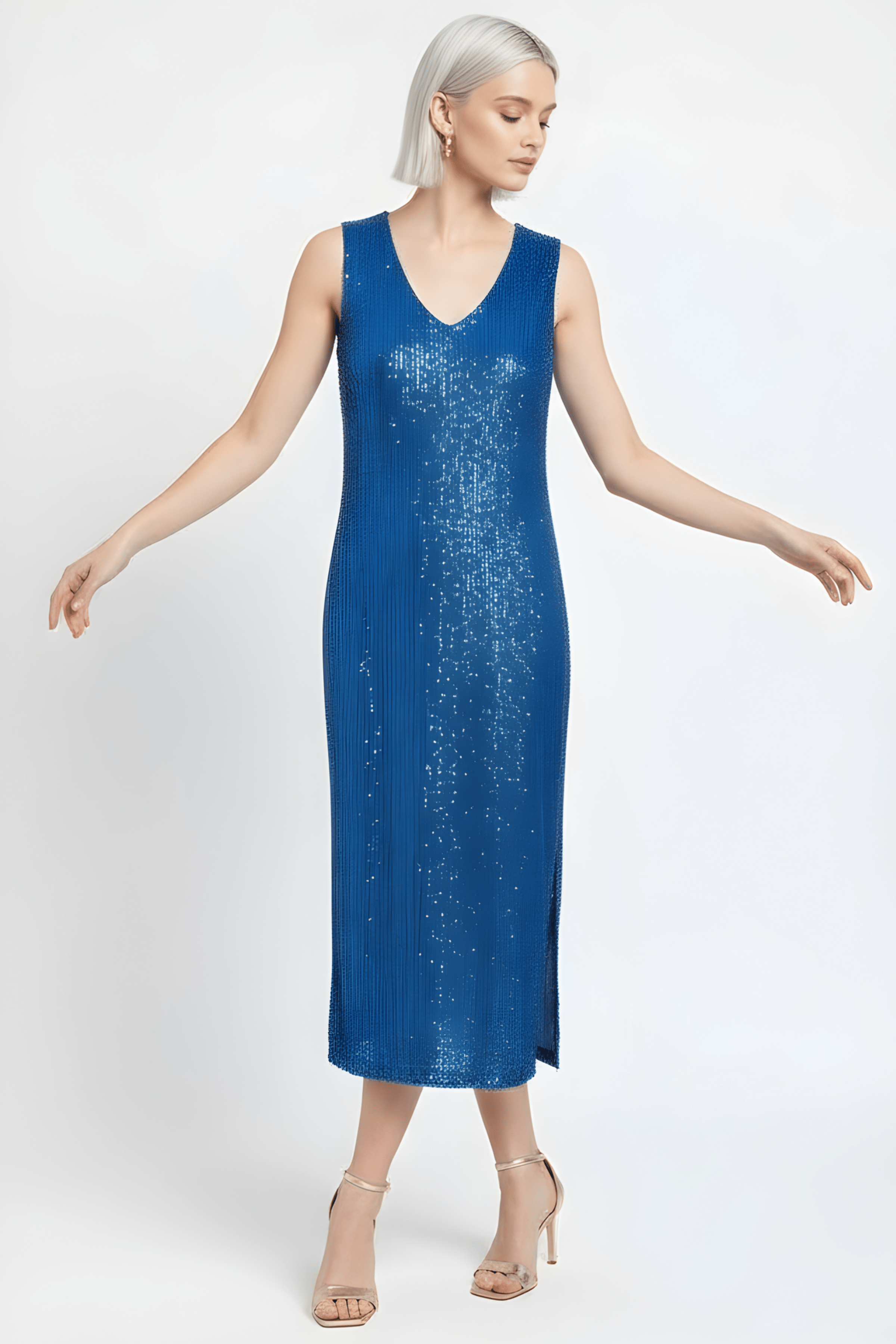 Vestido azul royal largo lentejuelas LolitasyL - lolitasyl.com