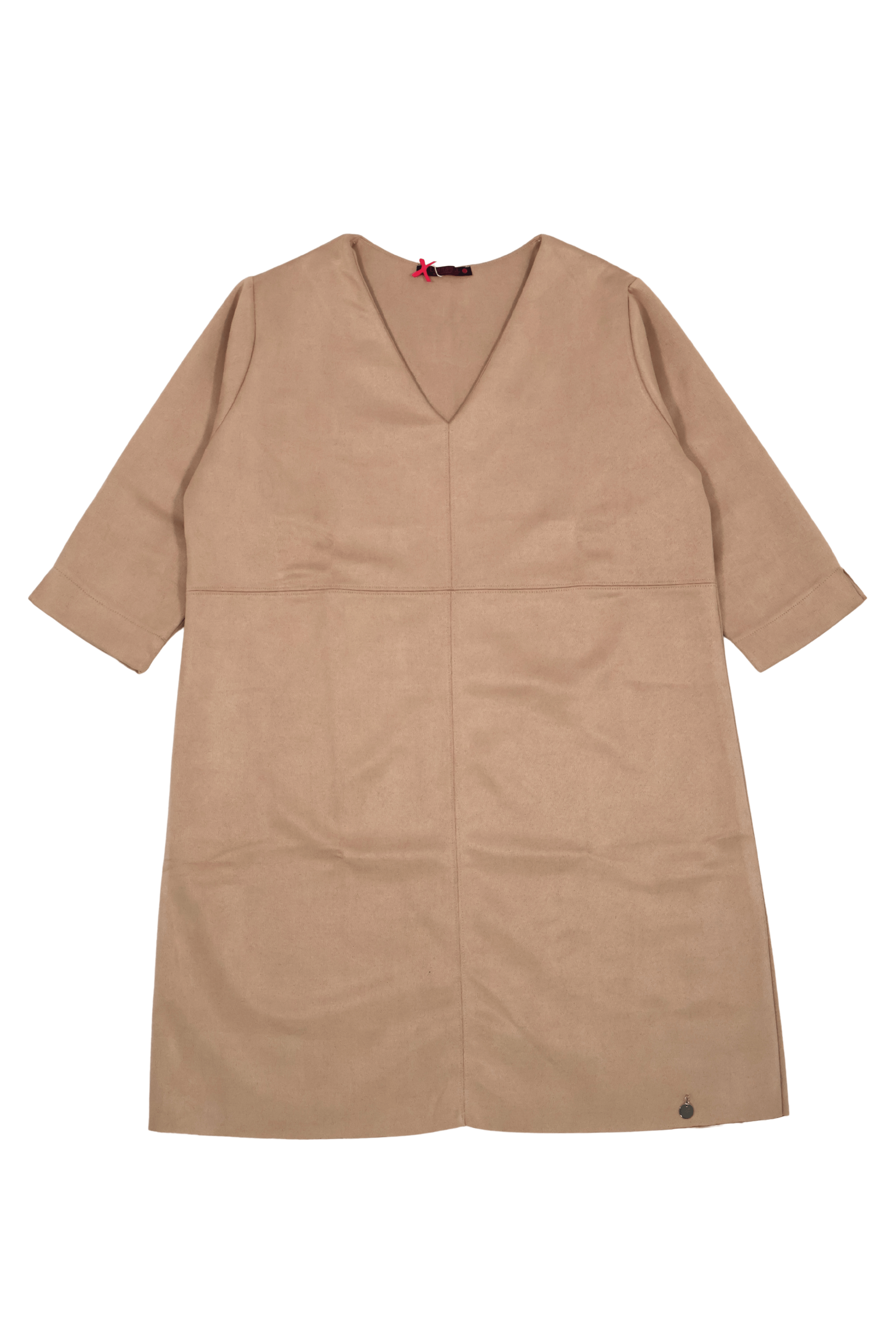 Vestido beige antelina escote en uve Lolitas&L - lolitasyl.com