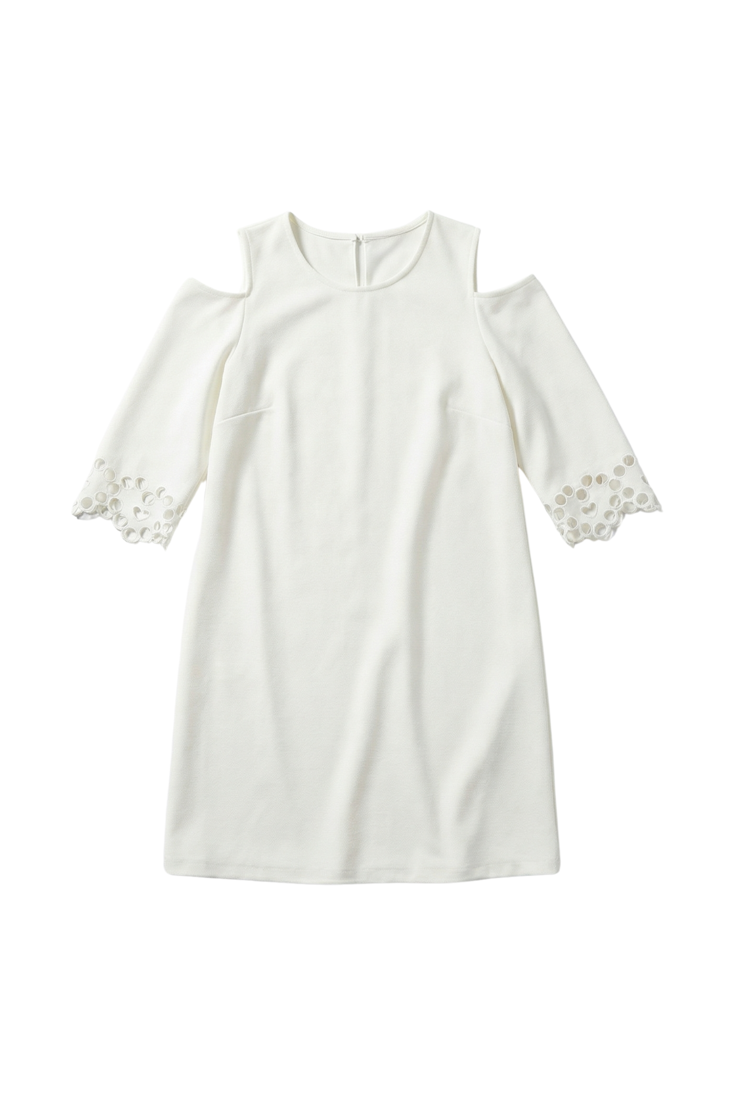 Vestido blanco corto suelto con hombro desubierto Lolitas&L