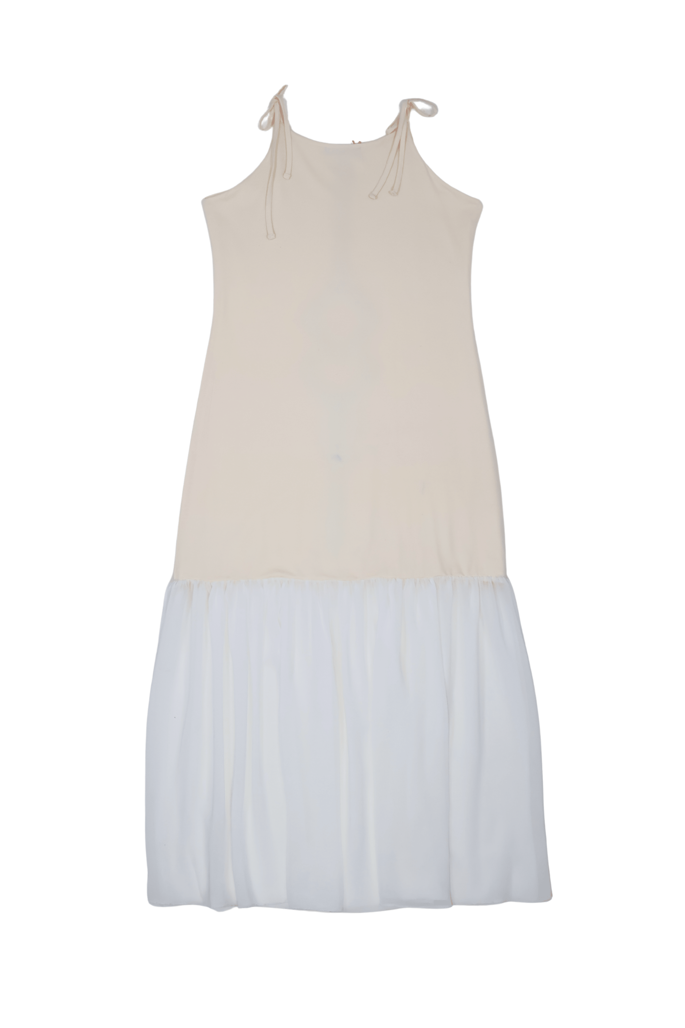 Vestido blanco de tirantes con bordado cenefa en contraste Lolitas&L - lolitasyl.com
