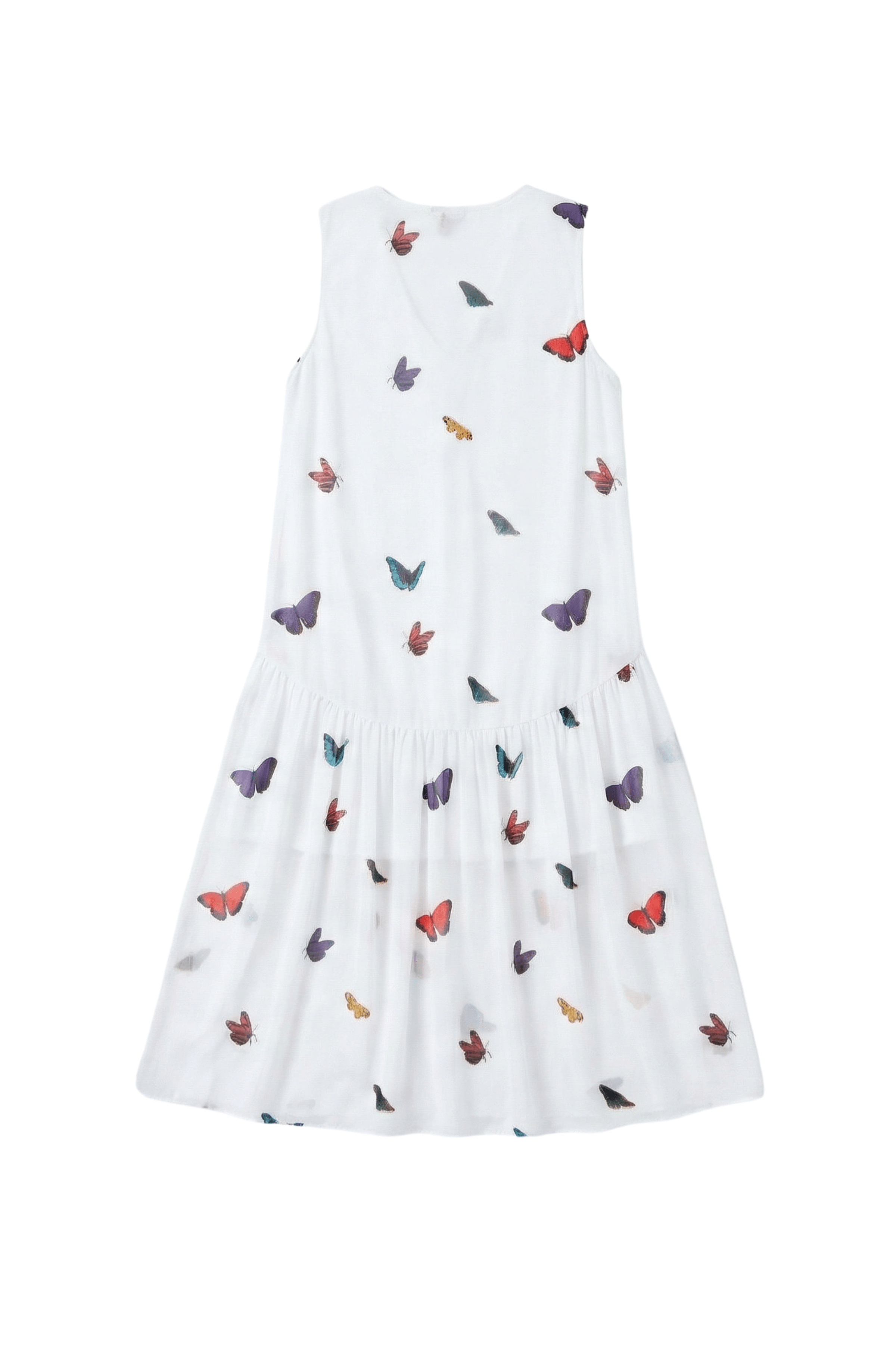 Vestido blanco estampado butterfly sin mangas Lolitas&L - lolitasyl.com