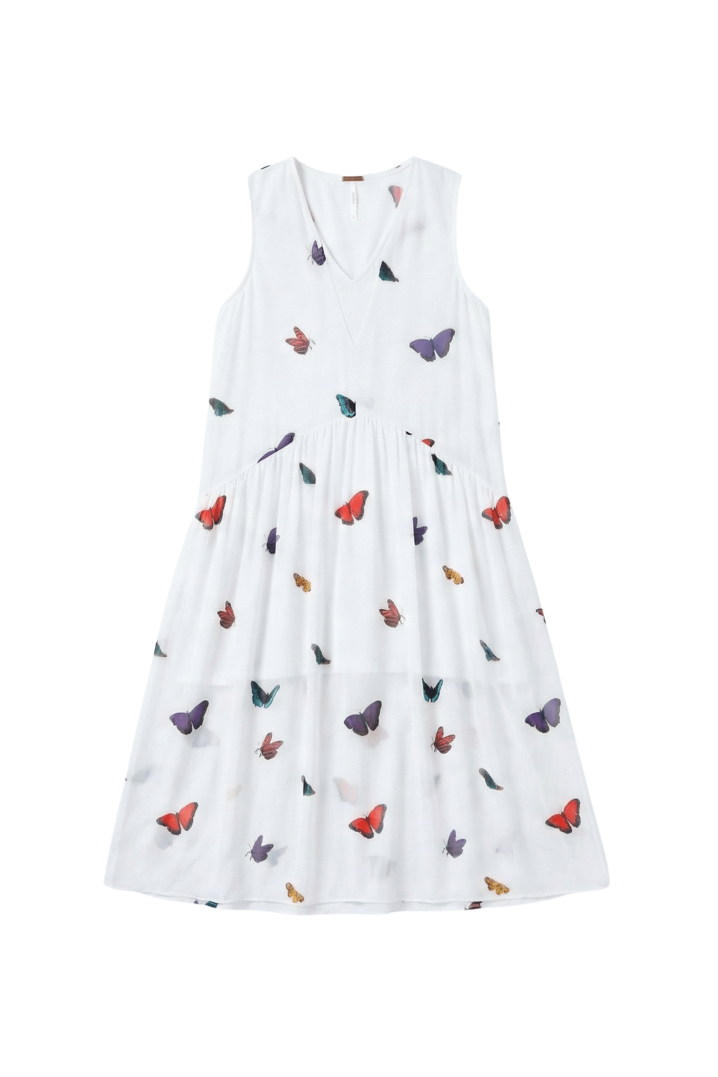 Vestido blanco estampado butterfly sin mangas Lolitas&L - lolitasyl.com