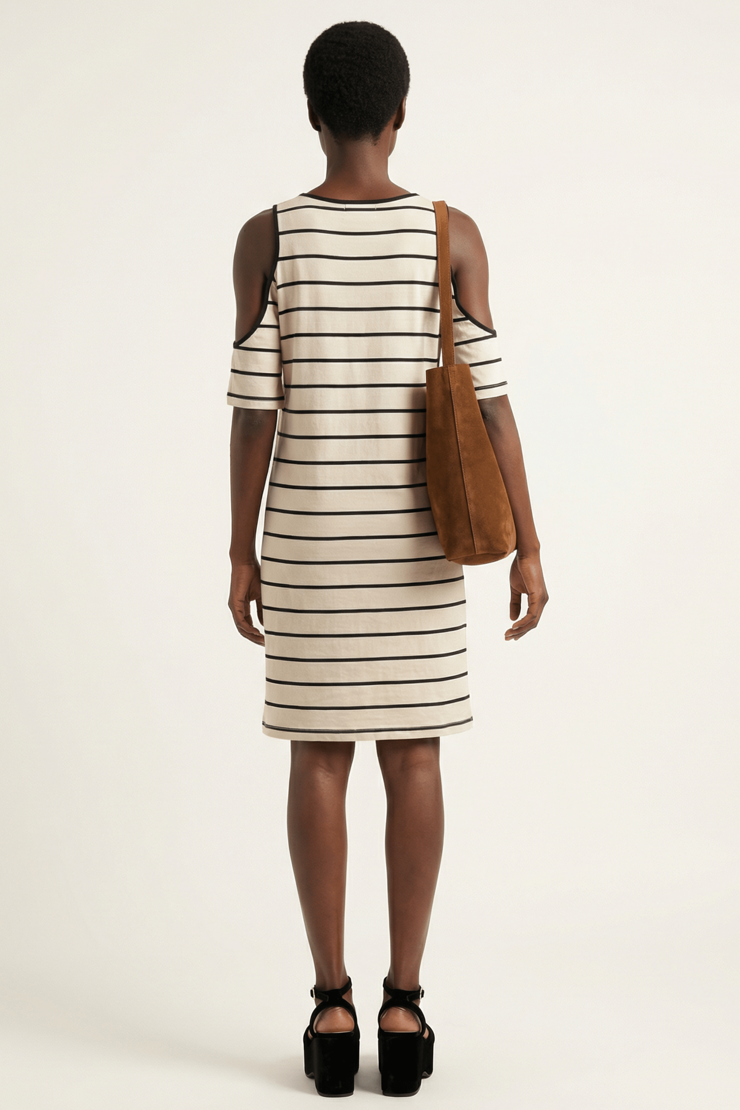 Vestido blanco rayas hombro descubierto Lolitas&L - lolitasyl.com