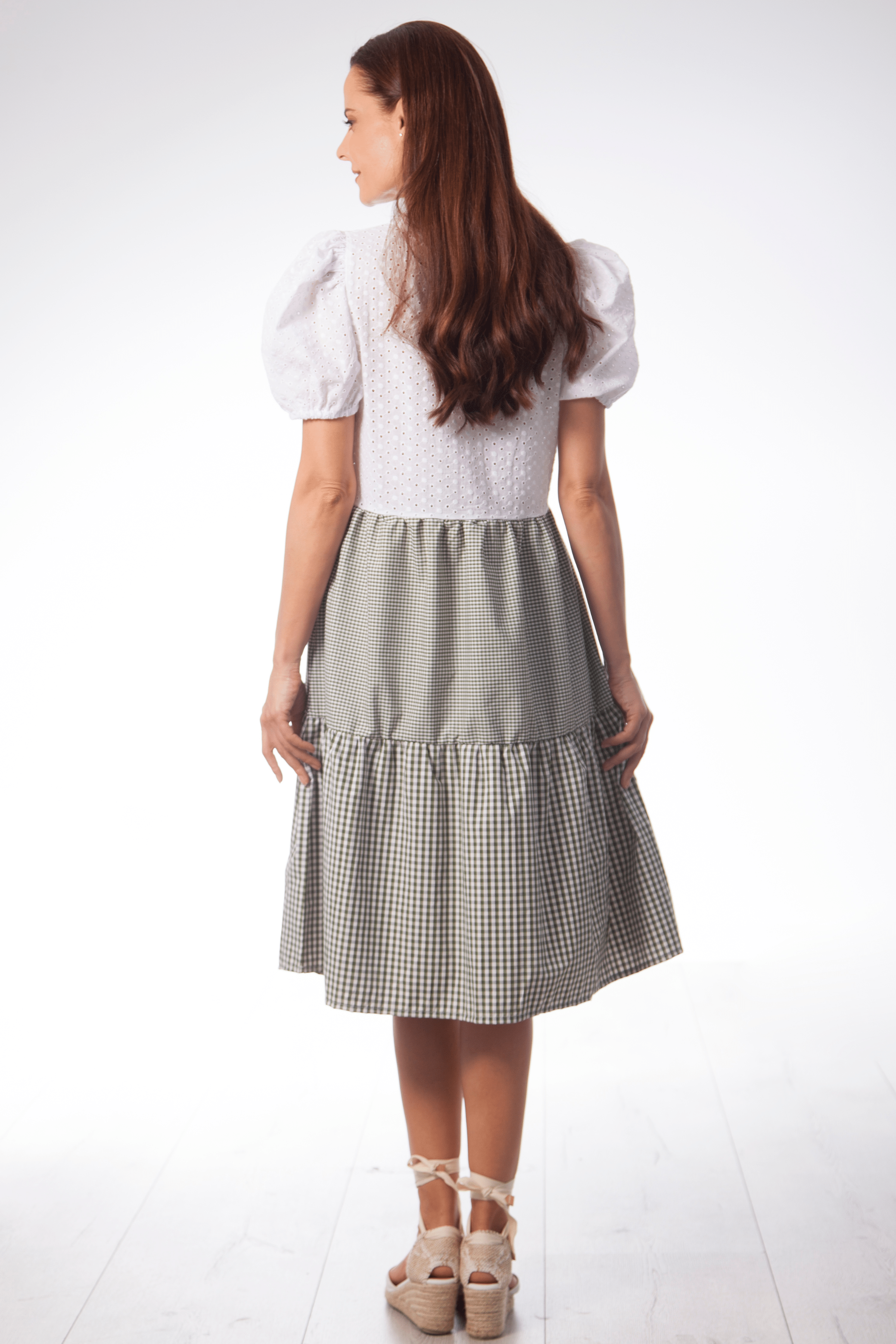 Vestido dos piezas bordado ingles y vichy Lolitas&L - lolitasyl.com