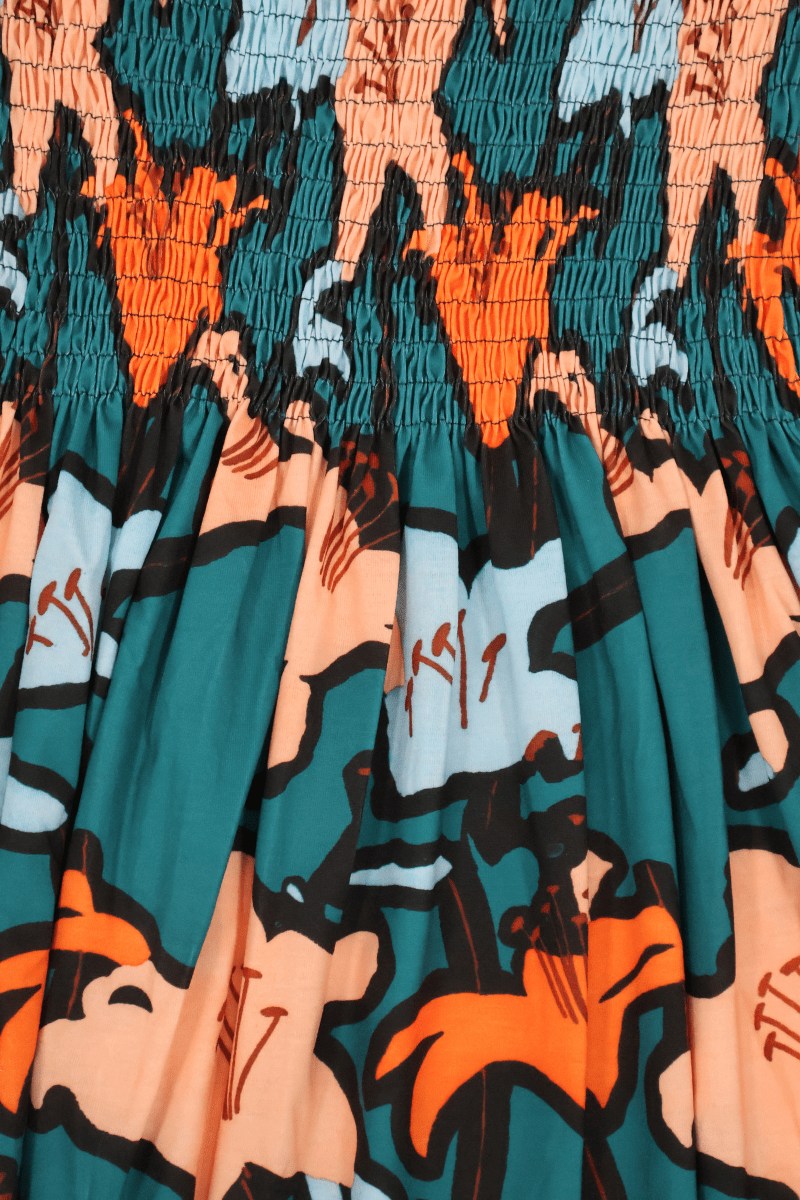 Vestido estampado Preloved flores pecho nido de abeja Lolitas&L - lolitasyl.com