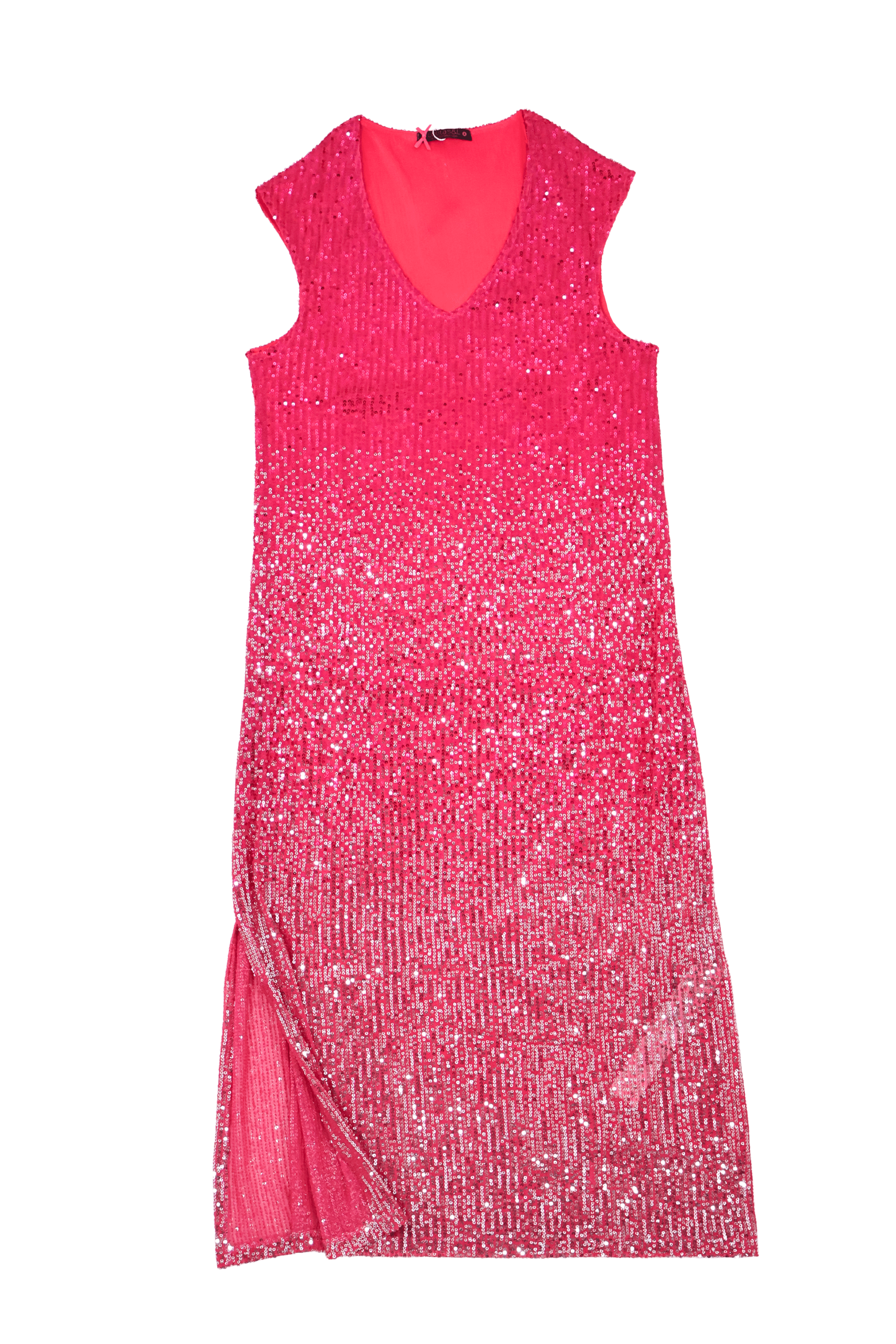 Vestido fiesta fucsia largo lentejuelas LolitasyL - lolitasyl.com