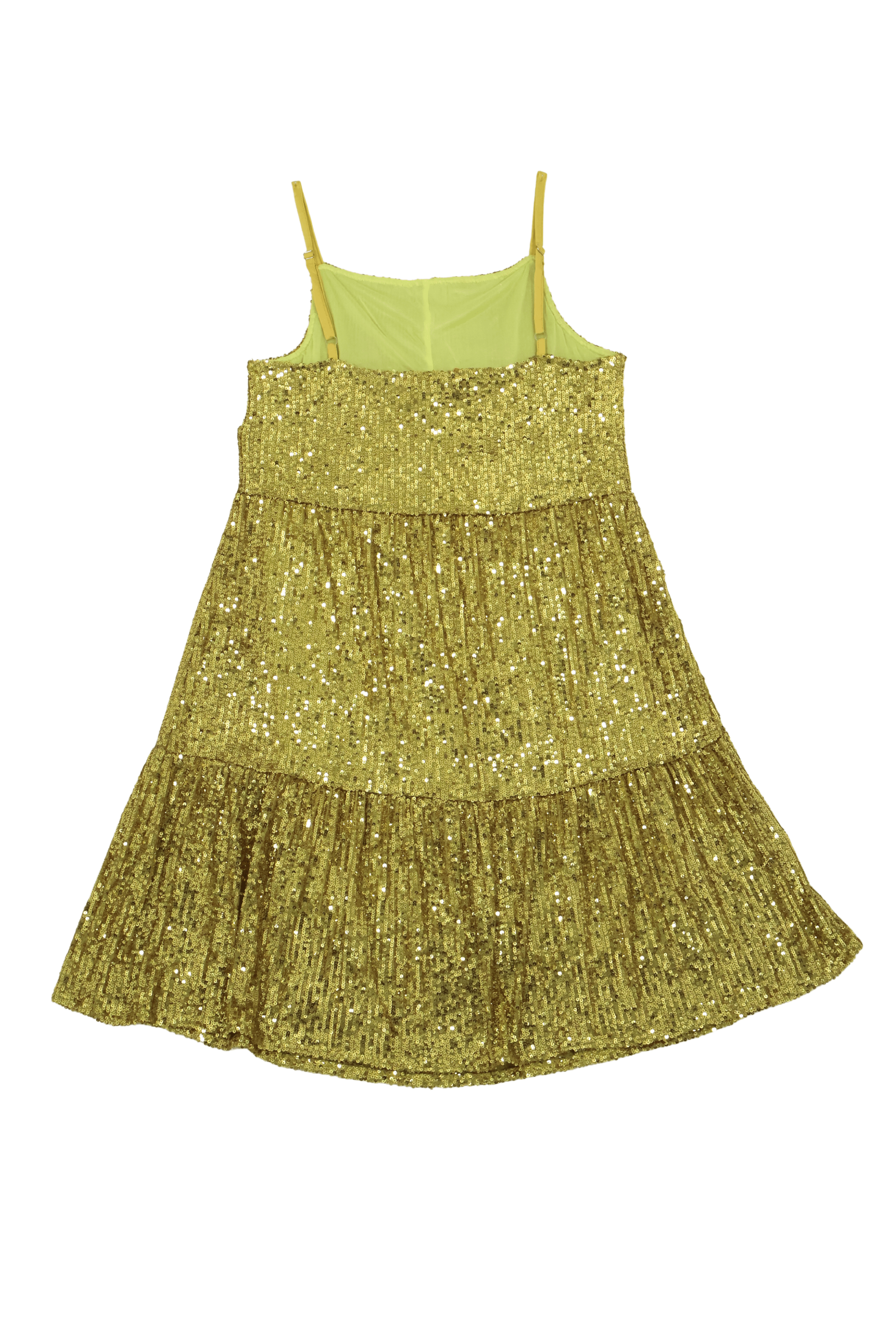 Vestido lentejuelas dorado con tirantes corto LolitasyL - lolitasyl.com