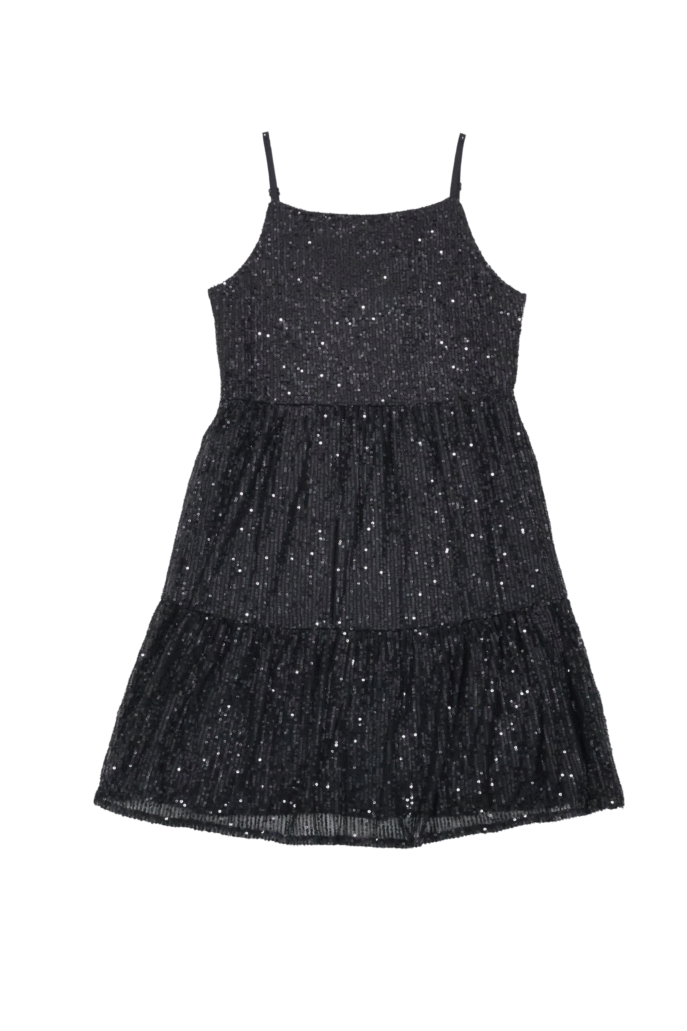 Vestido lentejuelas negro con tirantes corto LolitasyL - lolitasyl.com