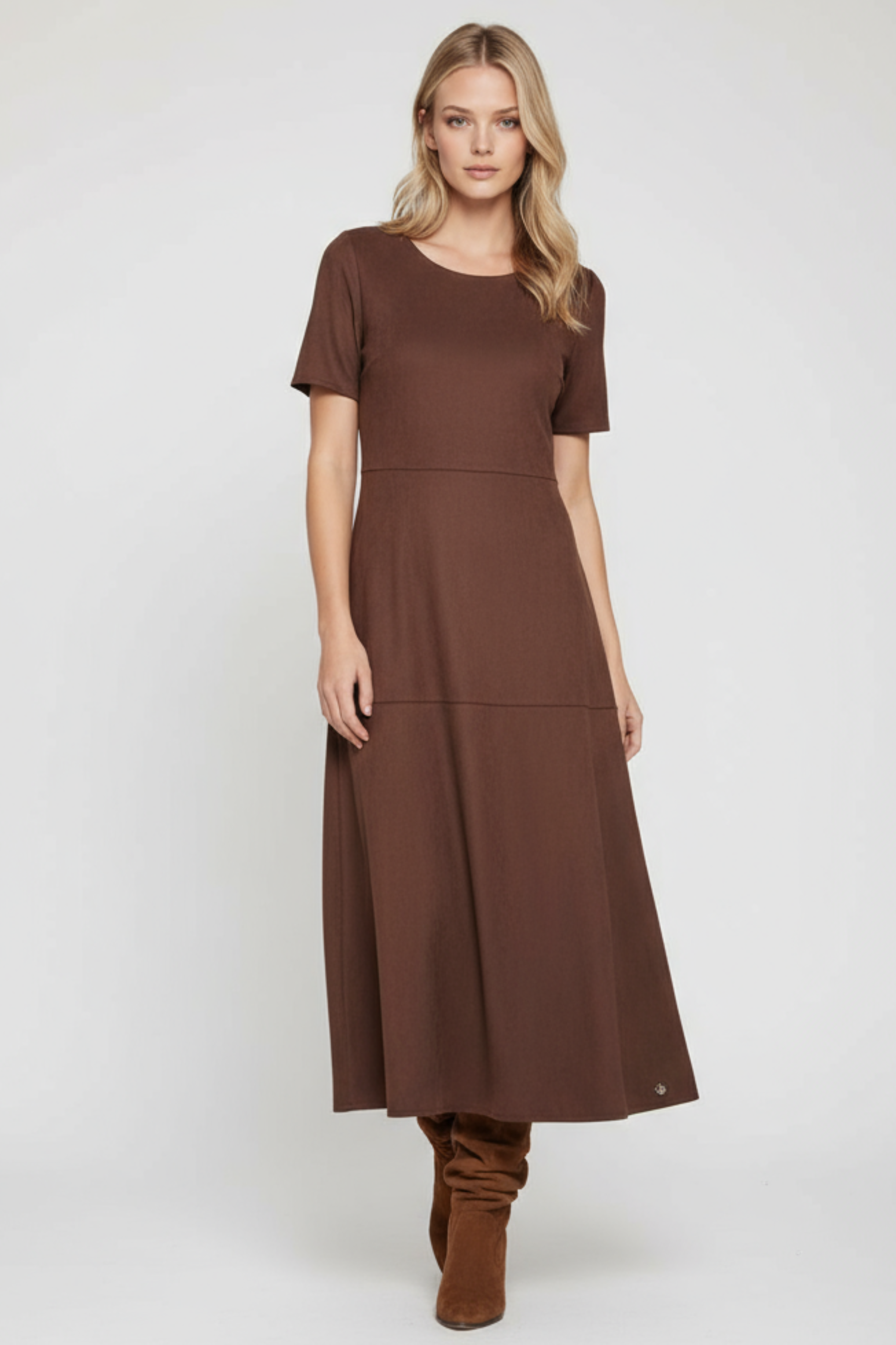 Vestido marron largo antelina acampanado Lolitas&L