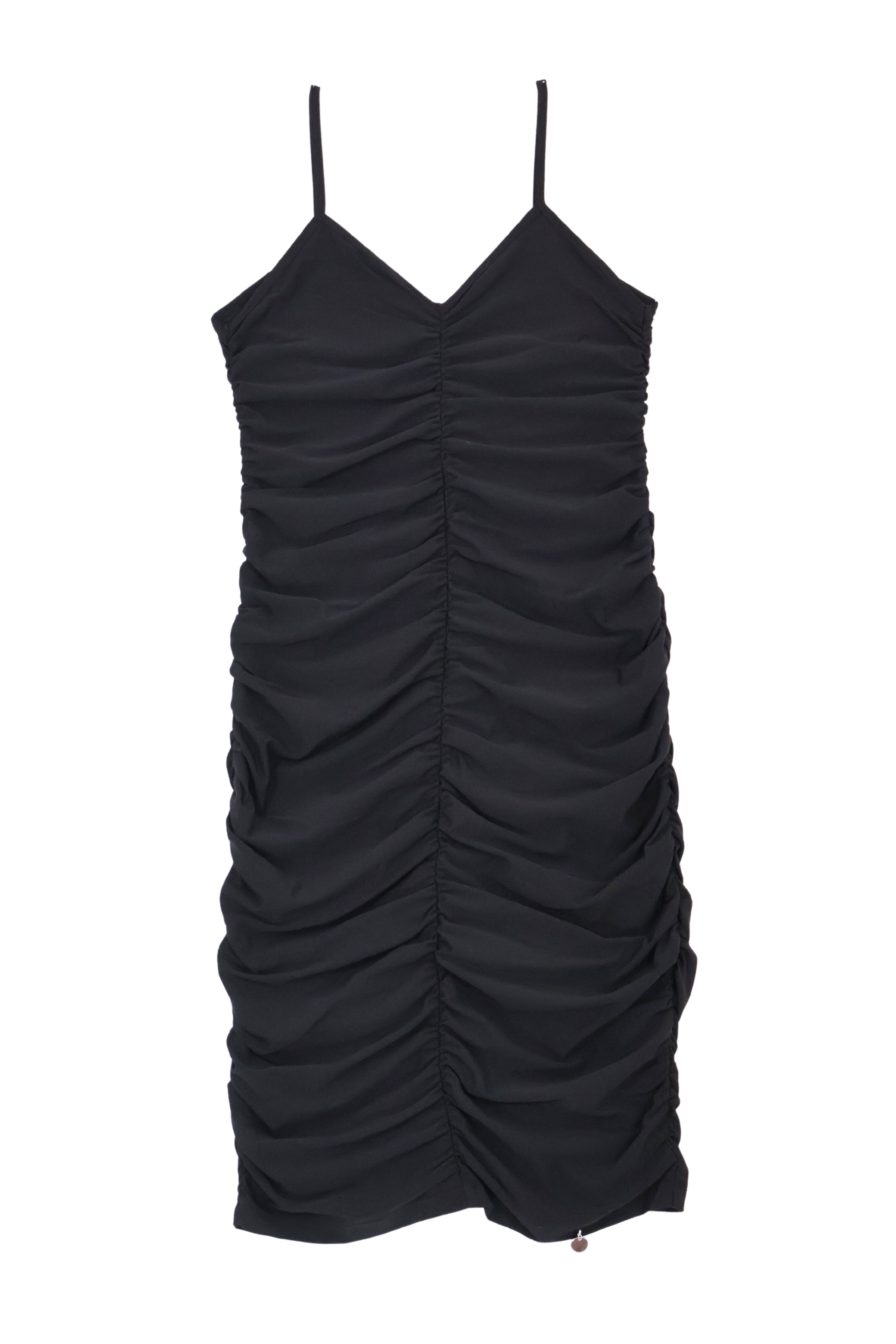 Vestido negro corto tirantes frunce con torera LolitasyL - lolitasyl.com