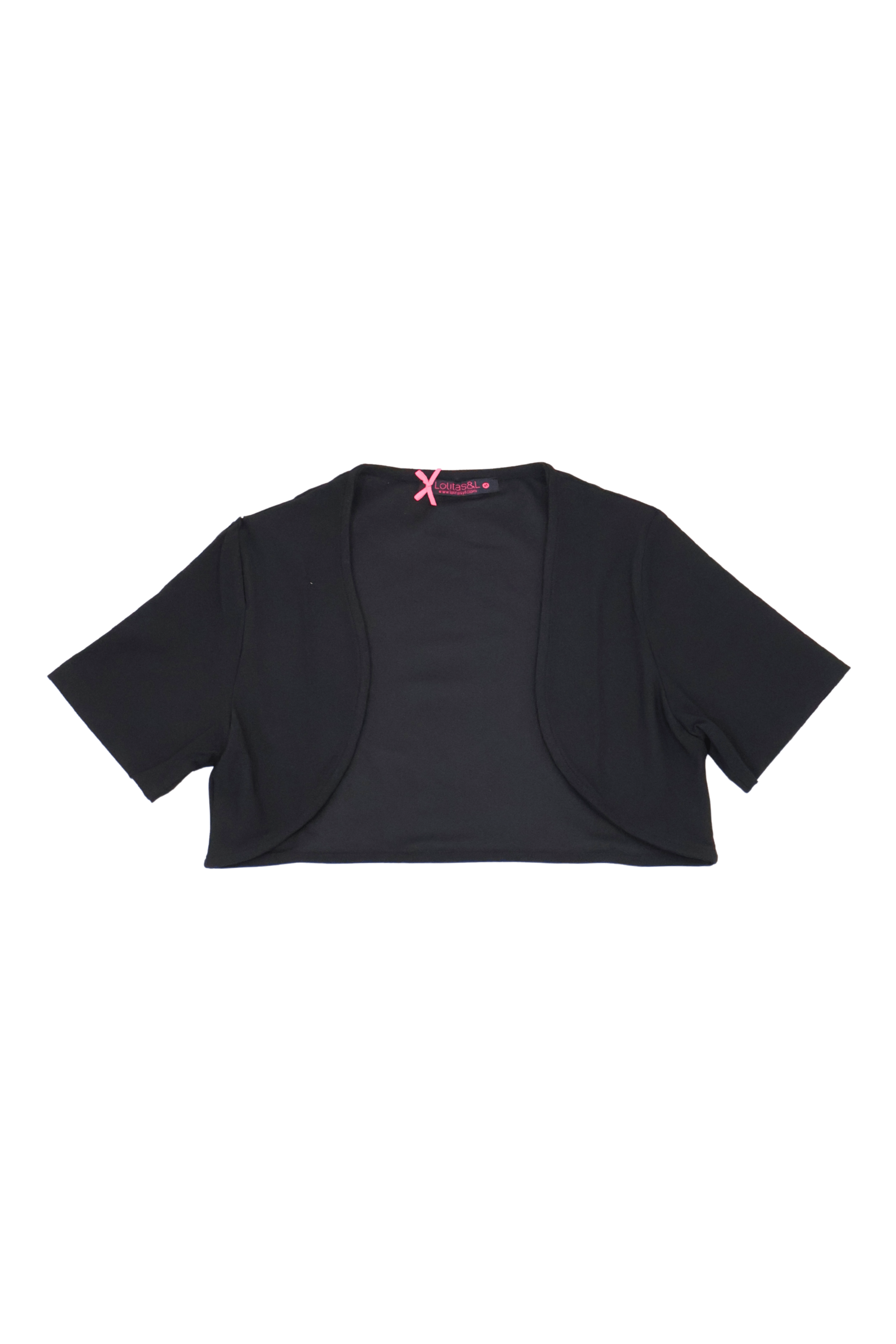 Vestido negro corto tirantes frunce con torera LolitasyL - lolitasyl.com