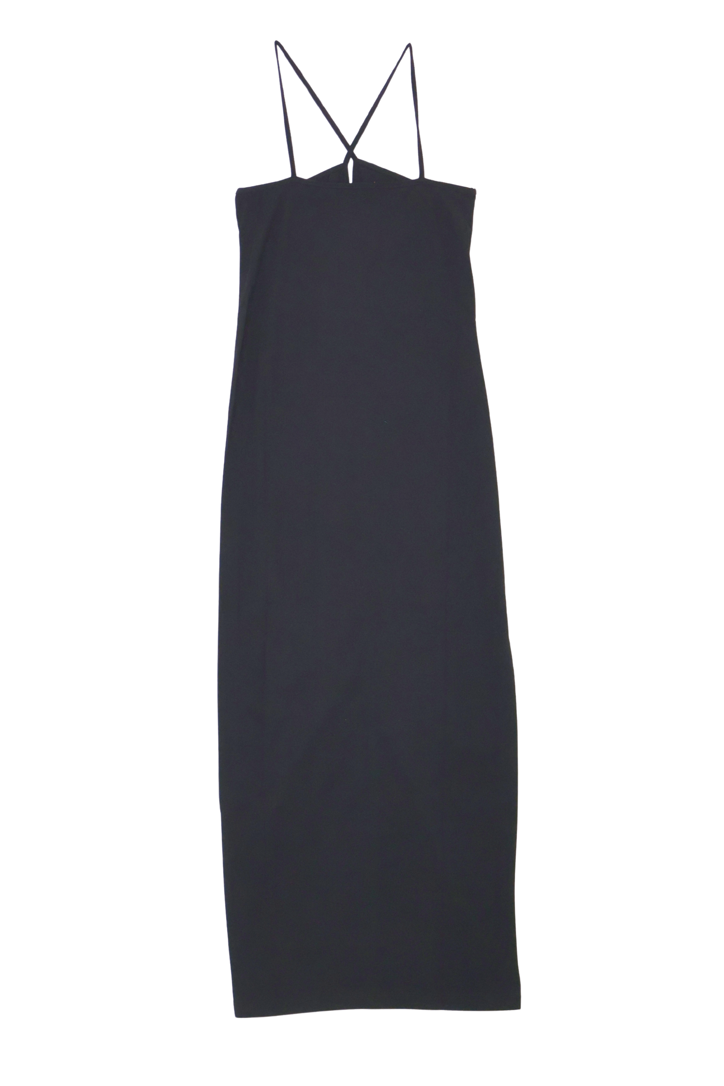 Vestido negro largo tirantes frunce con torera LolitasyL - lolitasyl.com