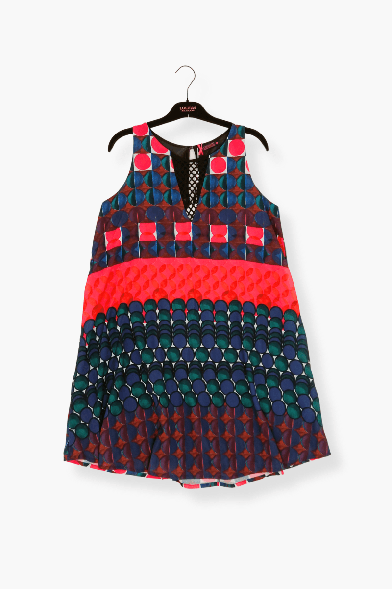Vestido Preloved corto estampado asimetrico rejilla Lolitas&L - lolitasyl.com