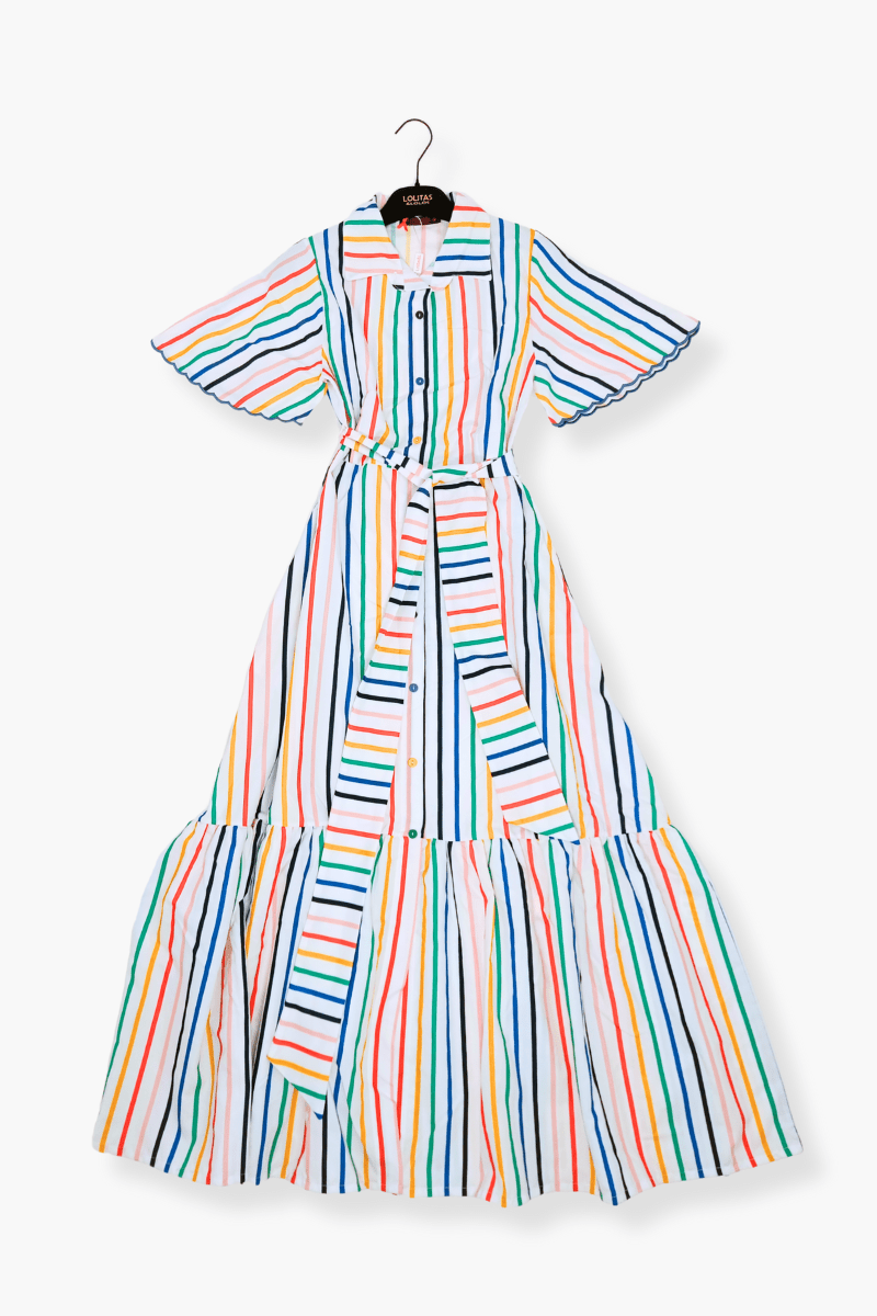 Vestido Preloved largo camisero estampado de rayas Lolitas&L - lolitasyl.com
