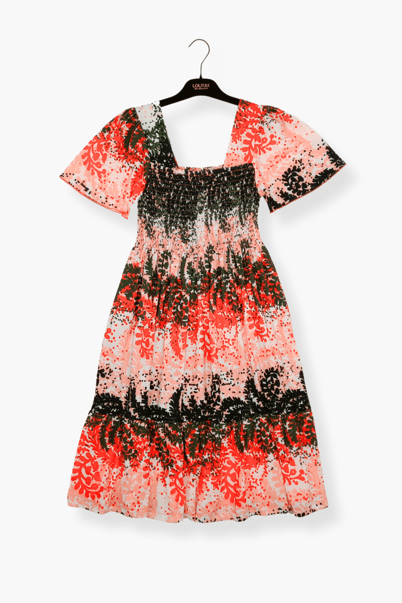 Vestido Preloved nido de abeja con estampado floral Lolitas&L - lolitasyl.com