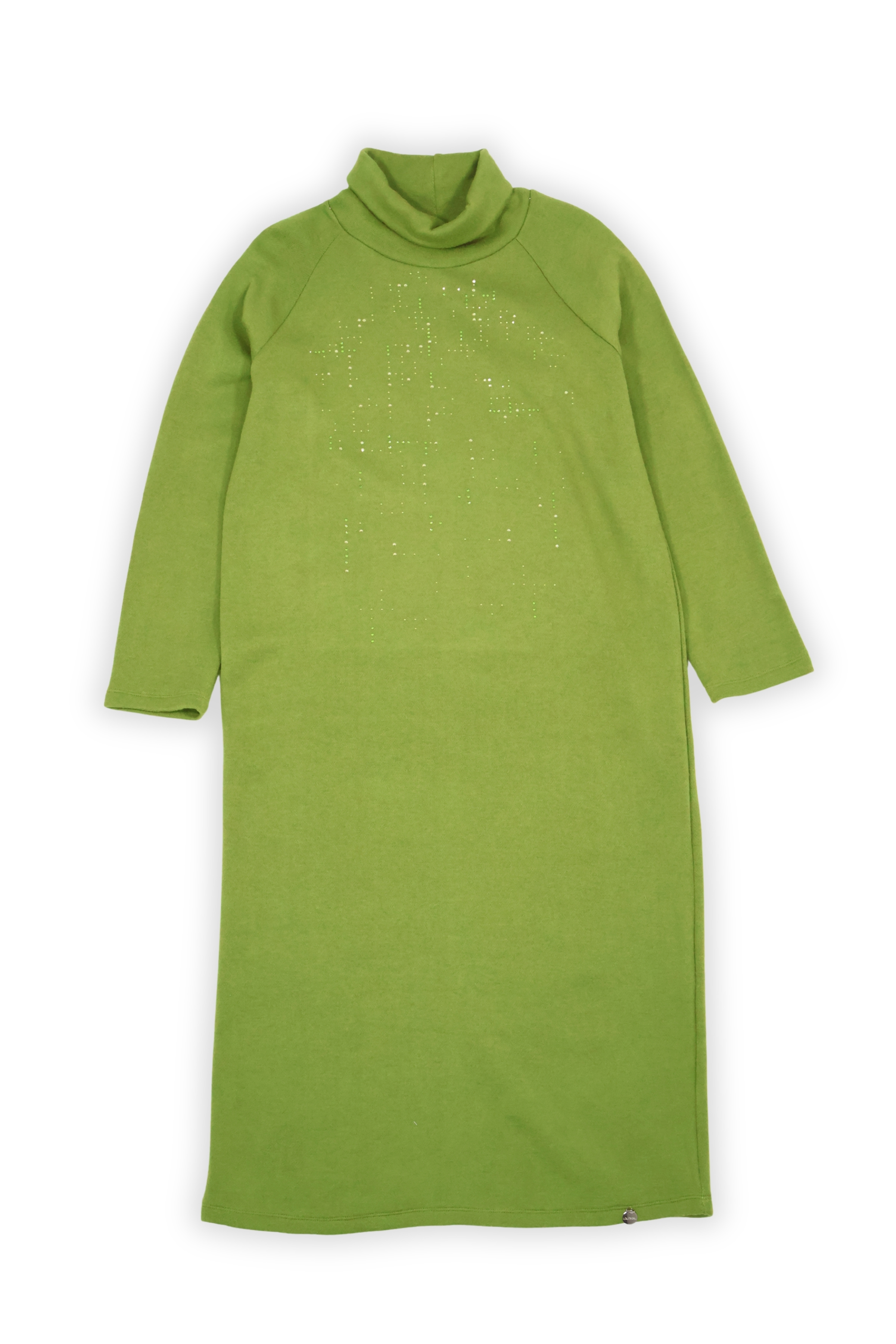 Vestido de punto verde con strass cuello alto Lolitas&L