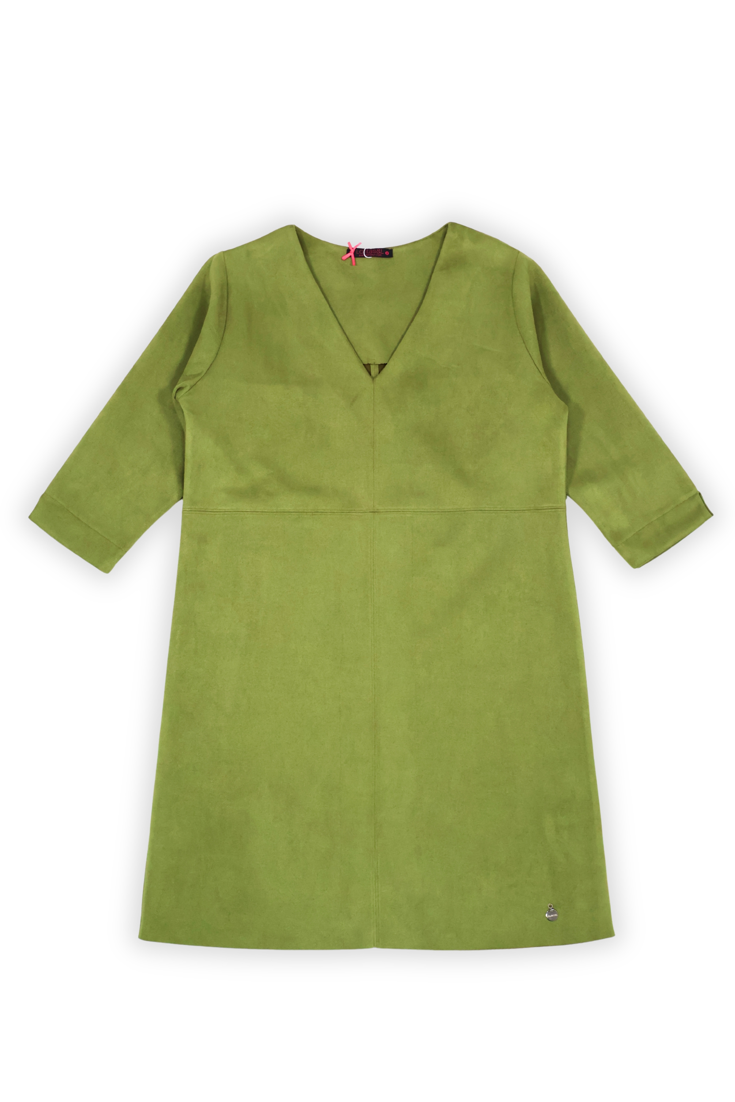 Vestido verde antelina escote en uve Lolitas&L