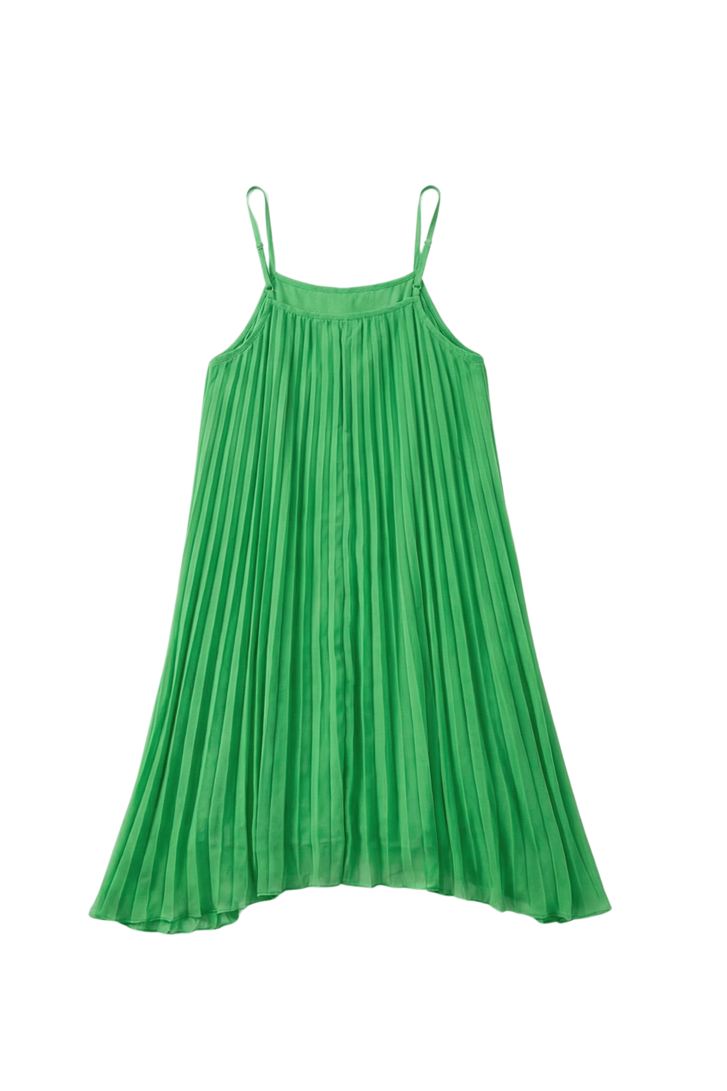 Vestido verde plisado de tirantes LolitasyL - lolitasyl.com
