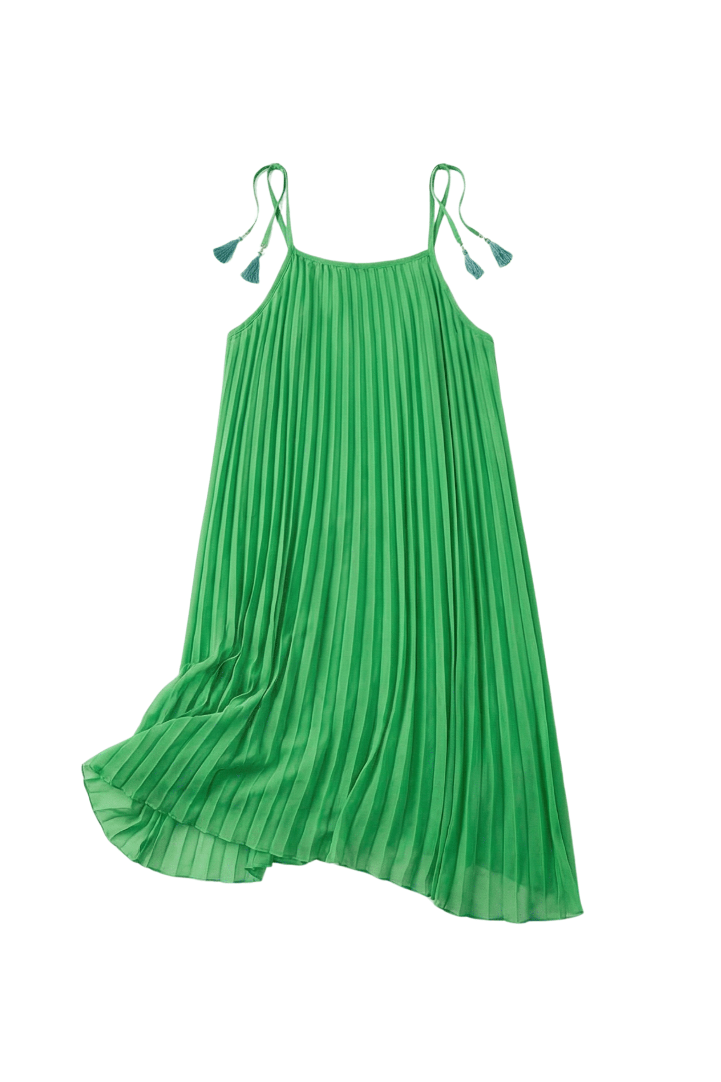 Vestido verde plisado de tirantes LolitasyL - lolitasyl.com