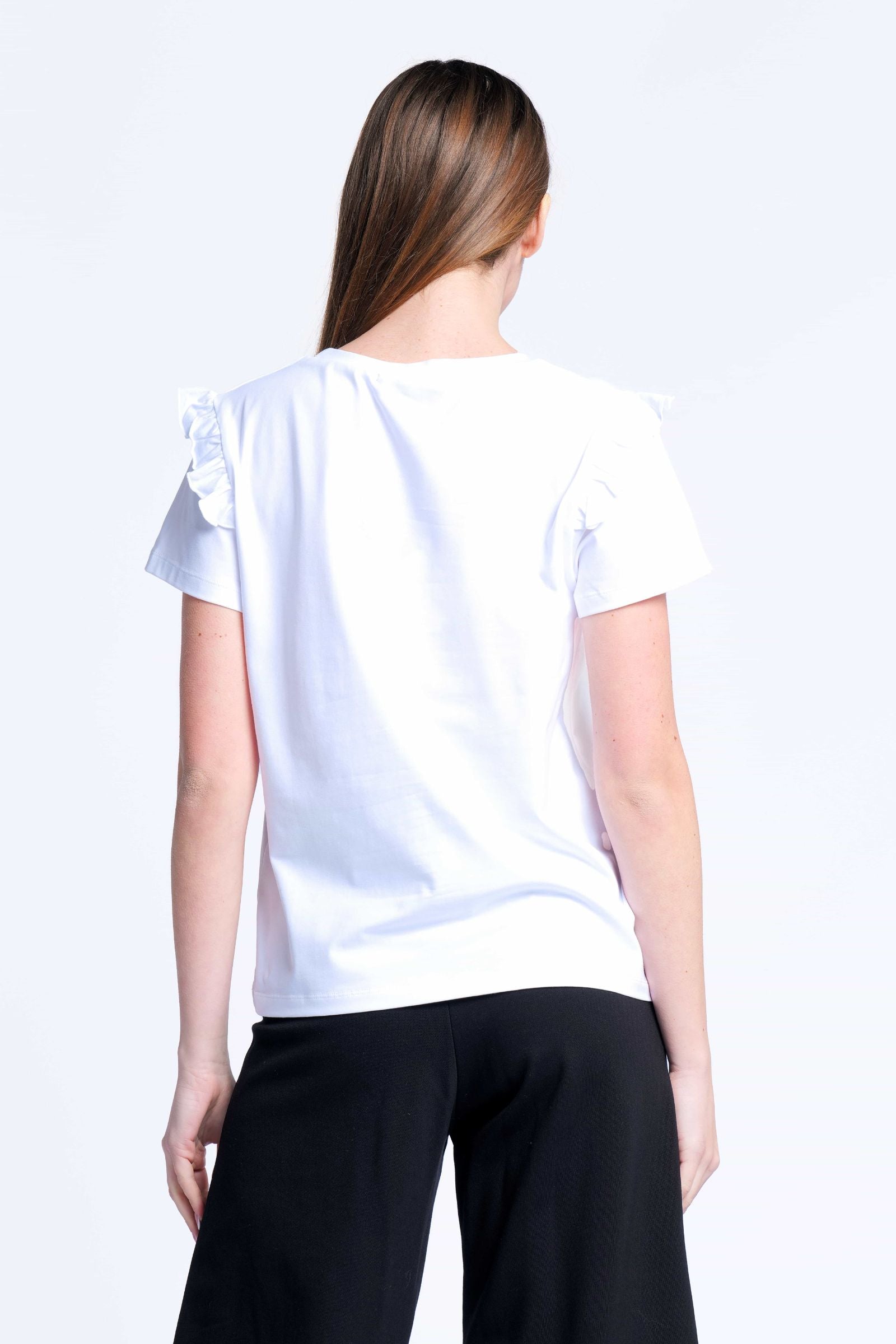 Camiseta blanca algodon bordado logo corazon Lolitas&L - lolitasyl.com