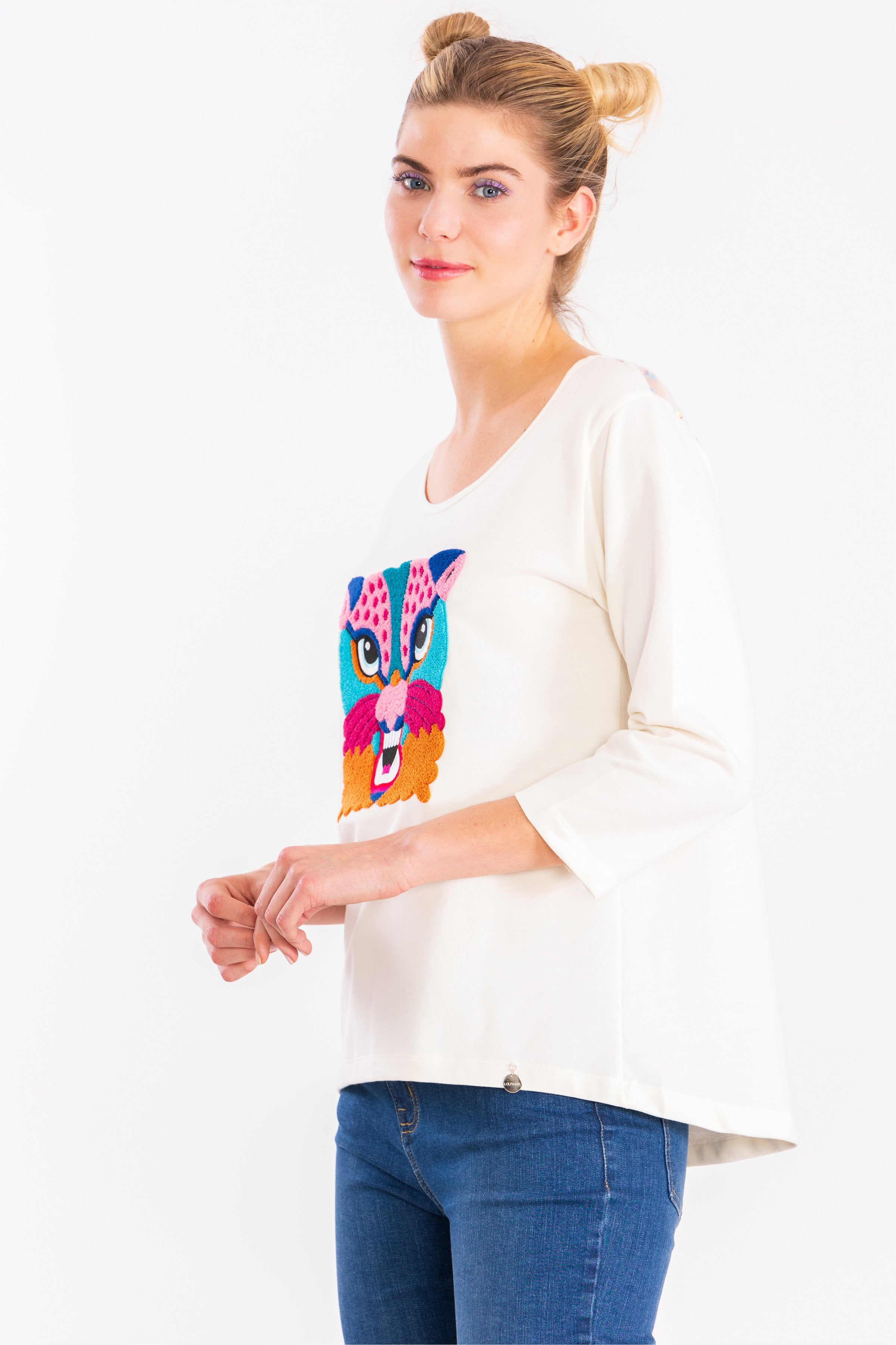 Camiseta blanca bordado Mindwhi LolitasyL - lolitasyl.com