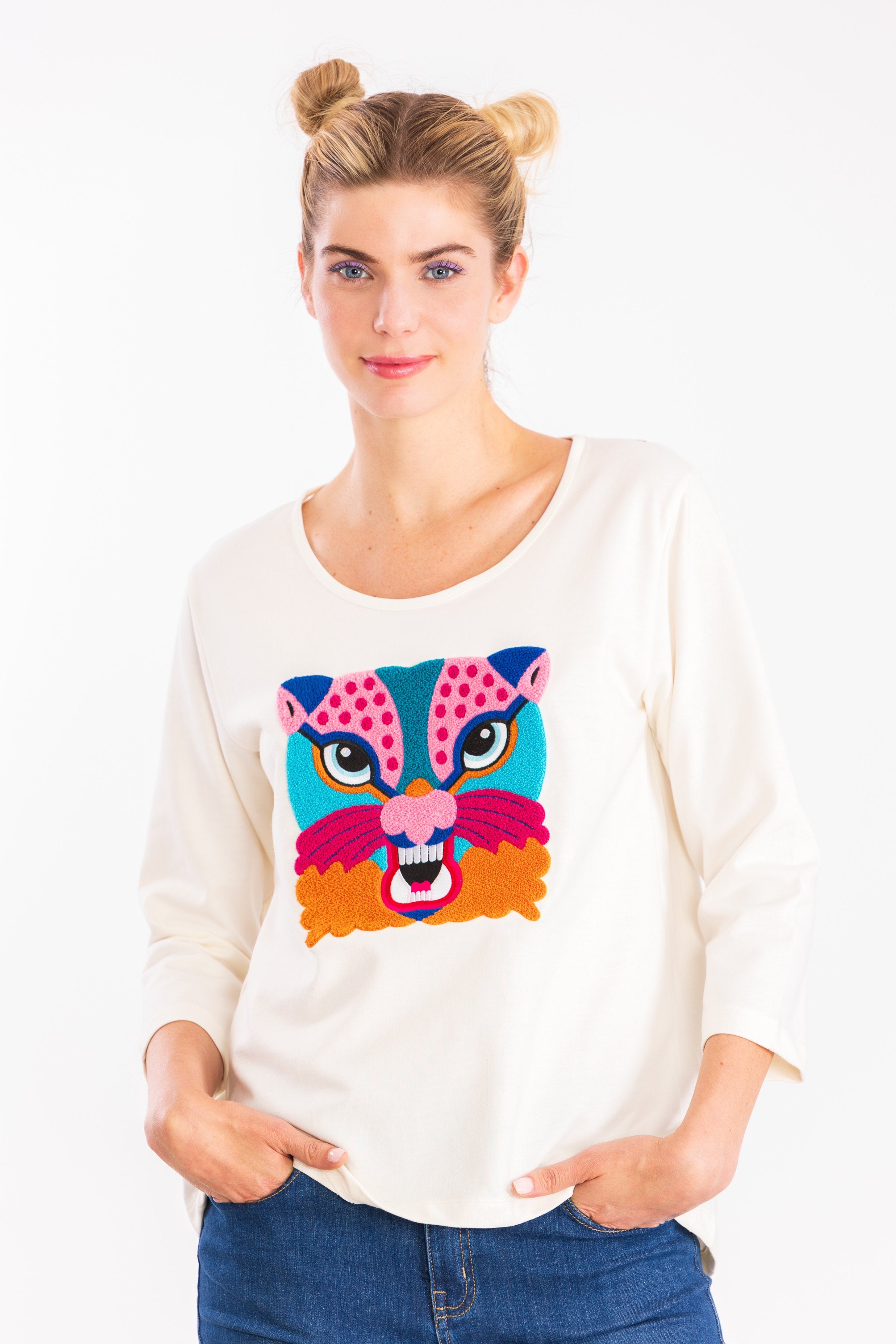 Camiseta blanca bordado Mindwhi LolitasyL - lolitasyl.com