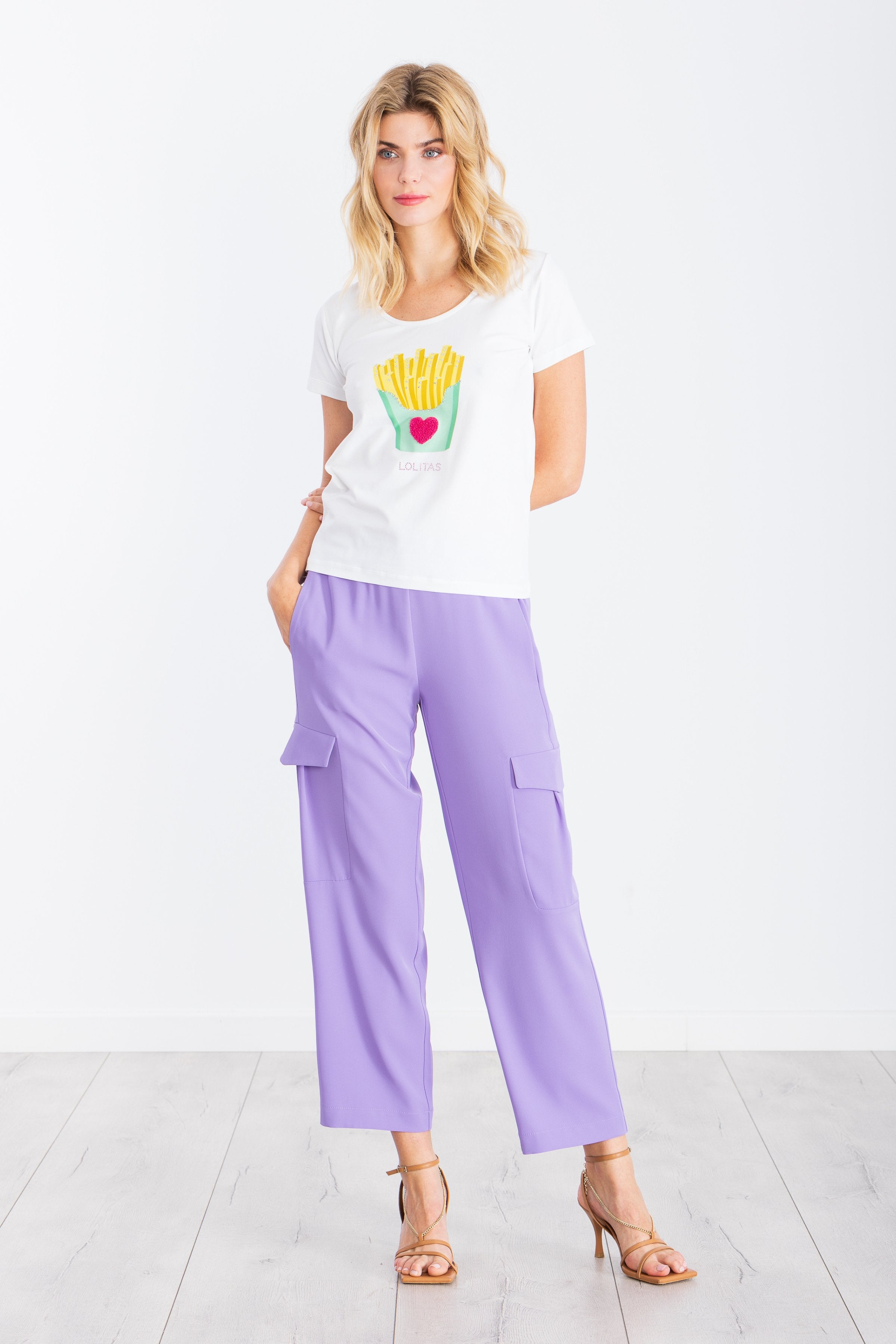 Camiseta blanca estampado chips LolitasyL - lolitasyl.com