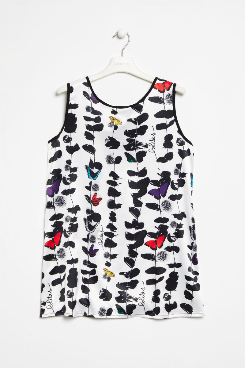Camiseta estampado butterfly amplia sin mangas Lolitas&L