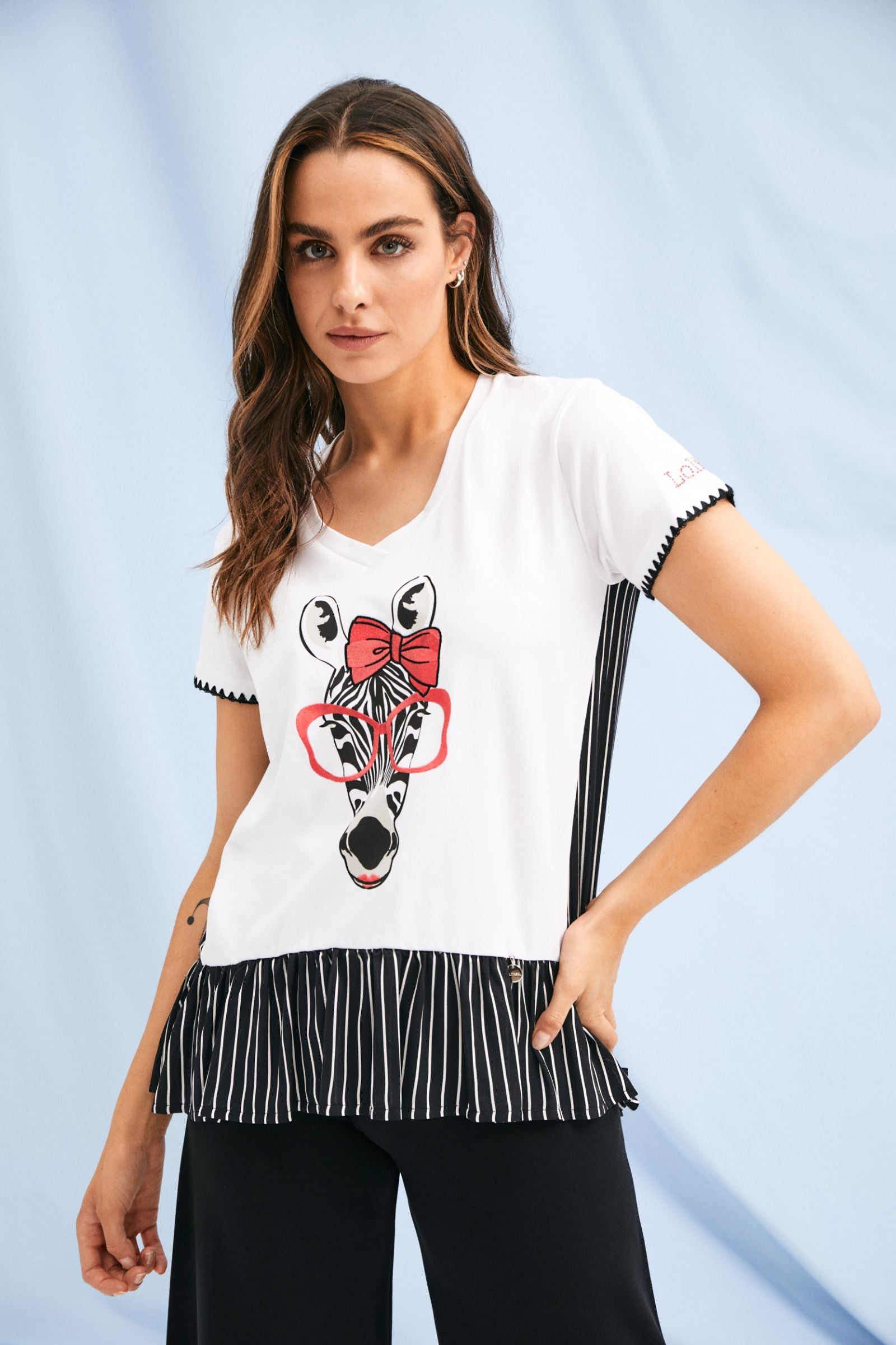 Camiseta estampado cebra con espalda de rayas LolitasyL - lolitasyl.com